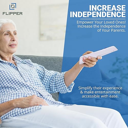 Miniatura 8 de Flipper Control remoto universal de TV con botón grande para personas mayores, control de 2 dispositivos, fácil configuración y gestión programable