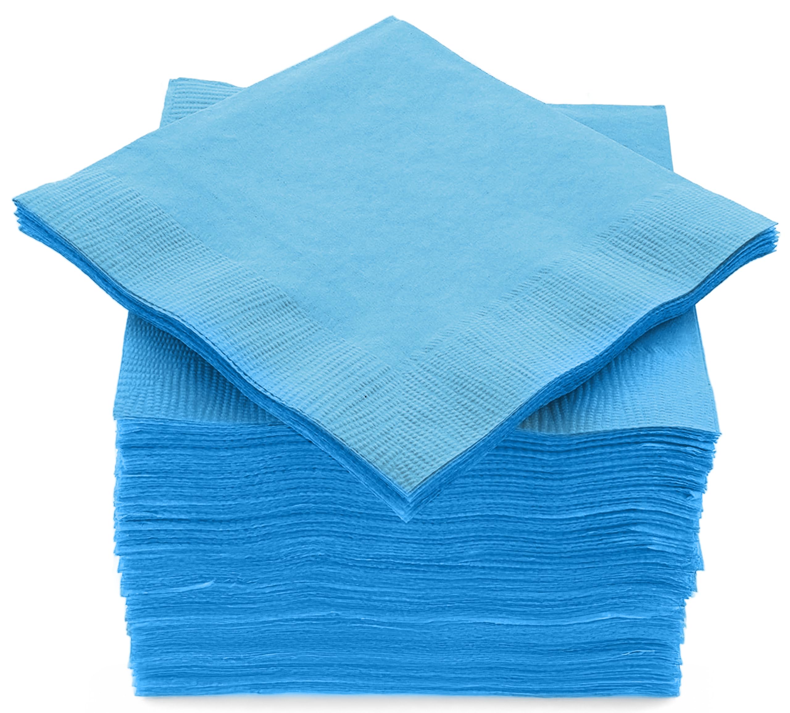 Big Party Pack 100 Count Caribbean Blue Beverage Napkins - Ideal for Wedding, Party, Birthday, Dinner, Lunch, Cocktails. (4” x 4”)