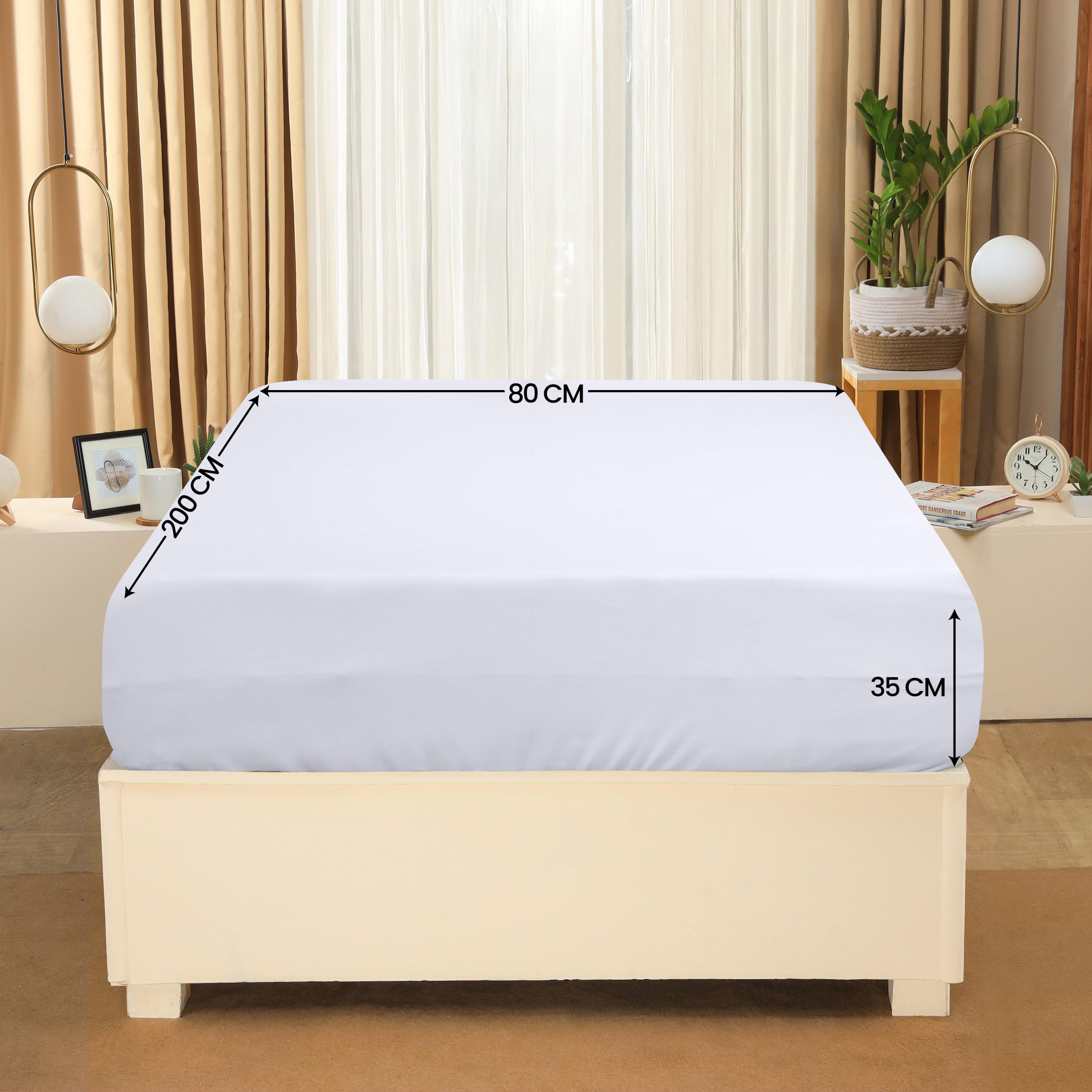 Utopia Bedding Lenzuolo con Angoli - 80x200cm - Bianco - Microfibra Spazzolata - Lenzuolo Sotto con Angoli Elasticizzato