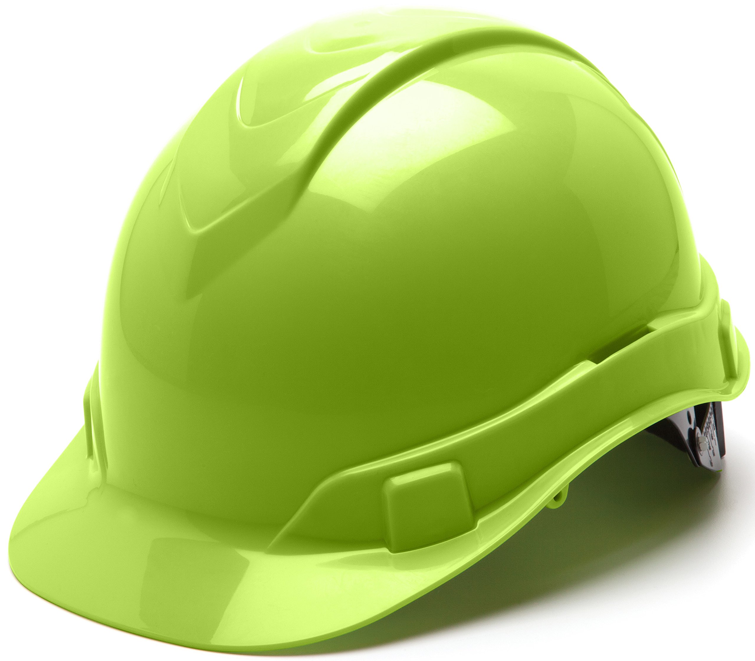 Casque Pyramex Ridgeline vert citron haute visibilité avec suspension à 6 points