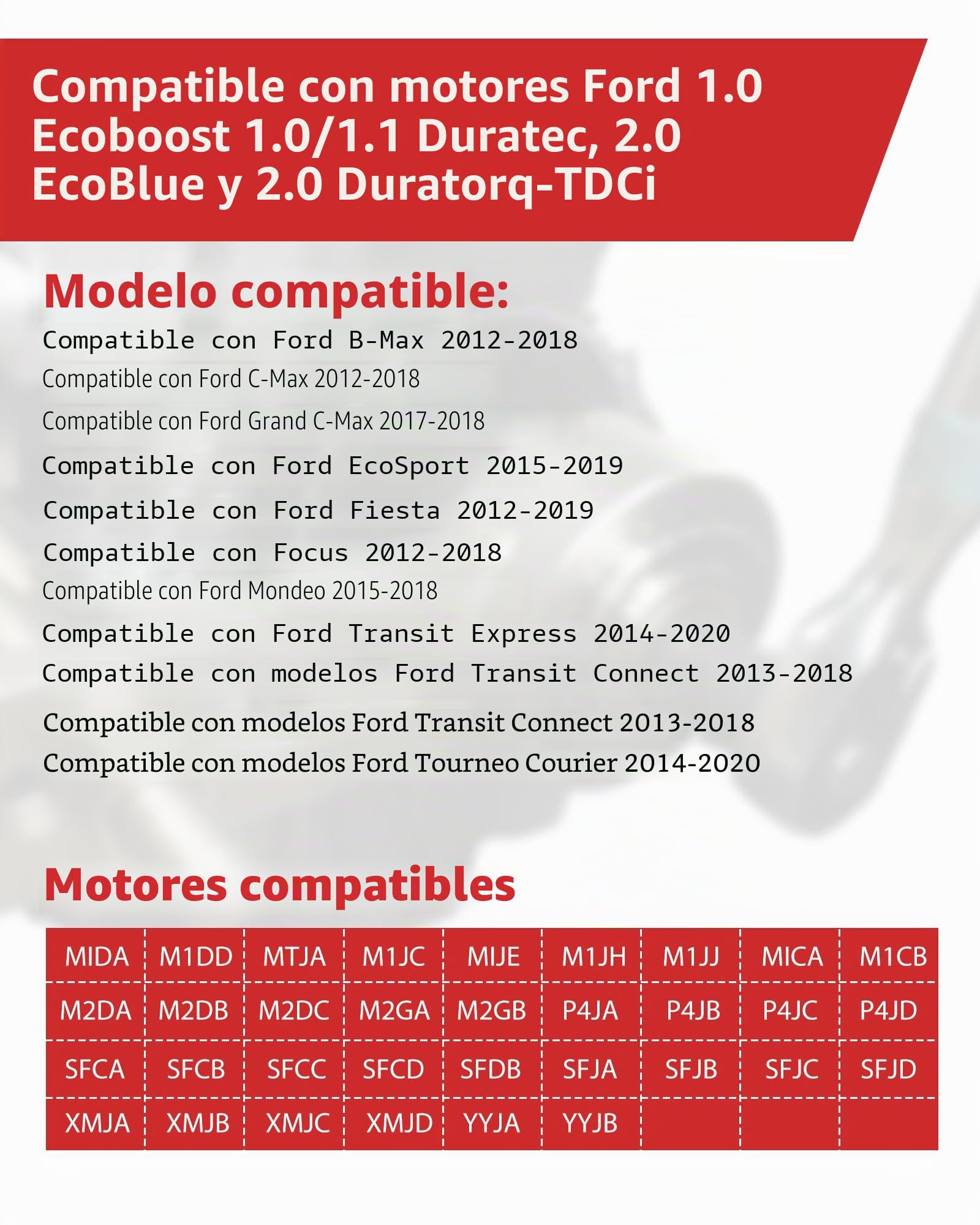 RUIZHI 14 Multiplicadores de Par - Desmontaje e Instalación, 303-1611, Amplificador de Par para Ford Ecoboost 1.0 | Duratec 1.0/1.1 | Ecoblue 2.0 Y 2.0 Duratorq-TDCi Motores Acero