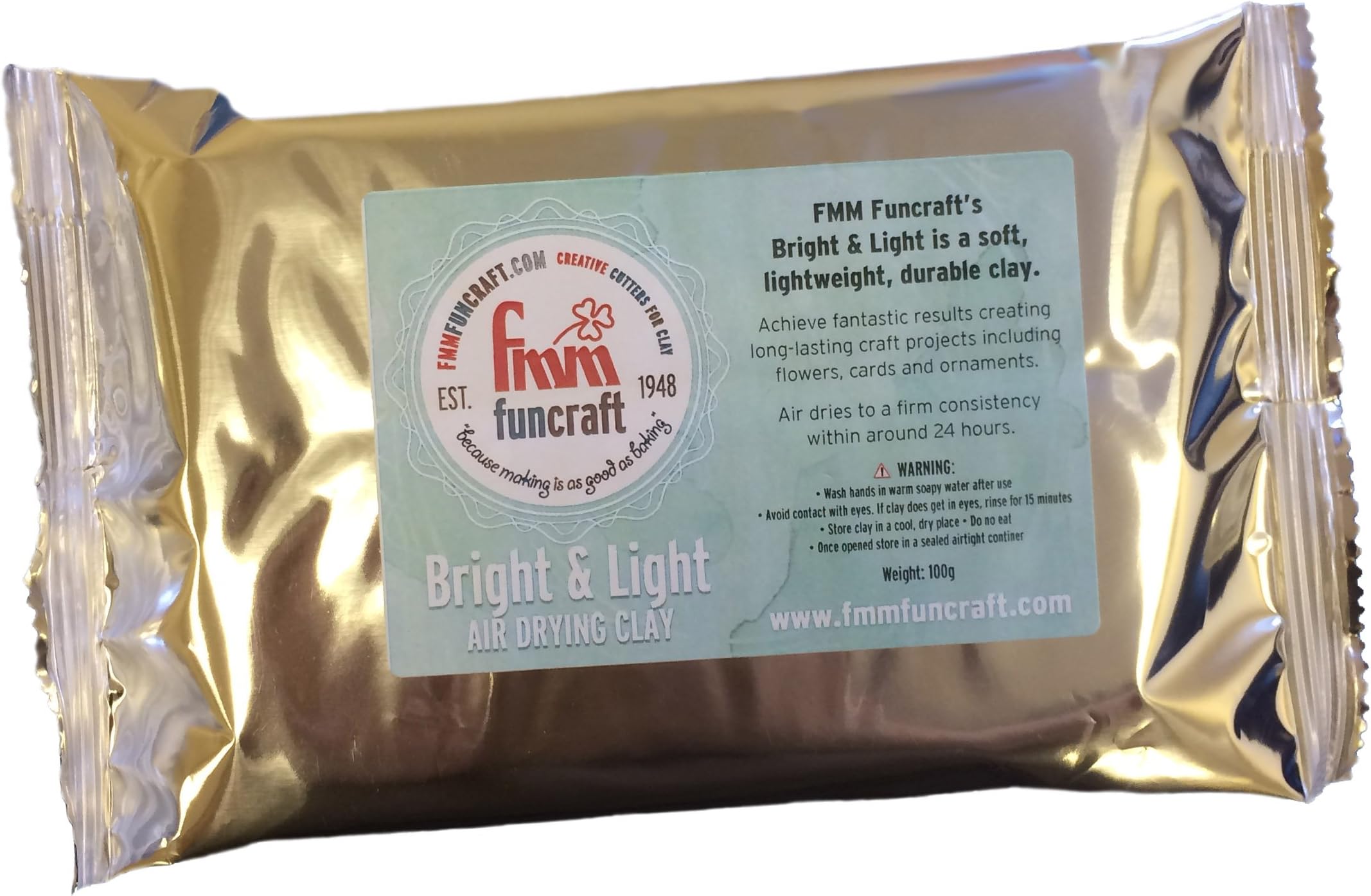 Creative Cutters Bright & Light Air Drying Clay, 6 x 10 x 1.5 cm