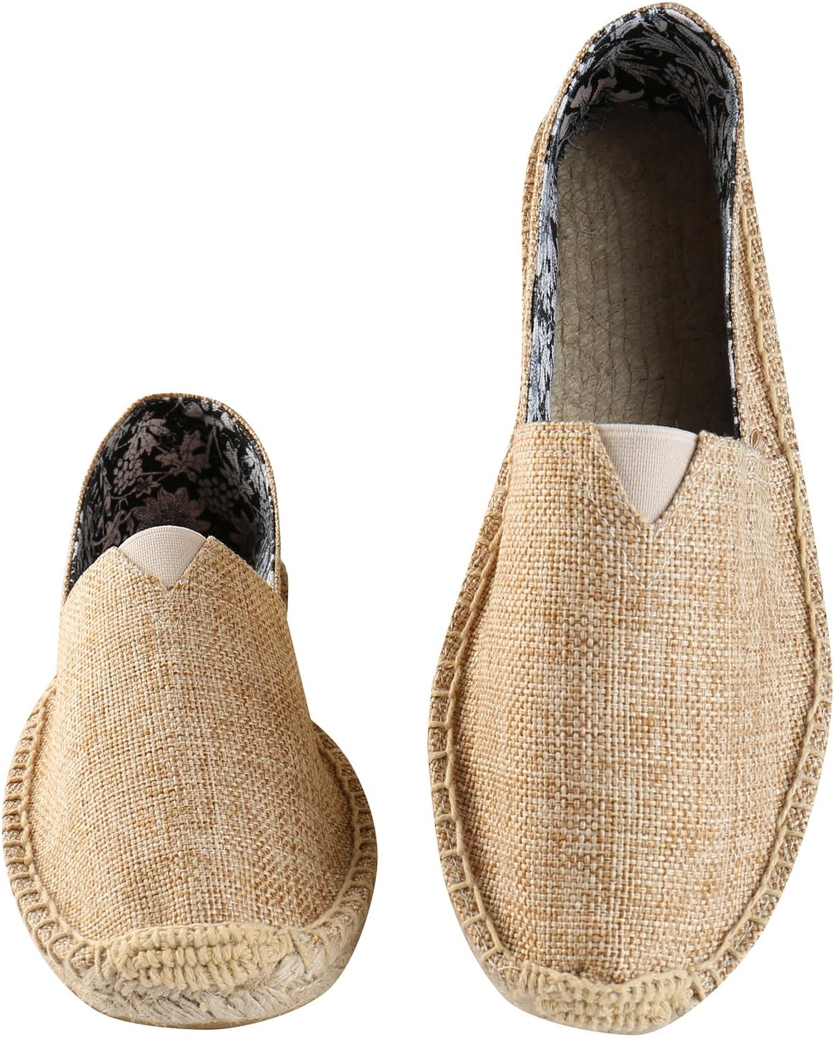 Alexis Leroy Men's Summer Classic Stripe Canvas Flat Espadrilles 8 UK Apricot