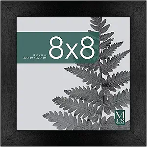 MCS Studio Gallery 8x8 Picture Frame Black Woodgrain, Wall Hanging & Easel for Tapletop Display, Square Photo Frame for Photos, Posters & Art Prints (1-Pack)