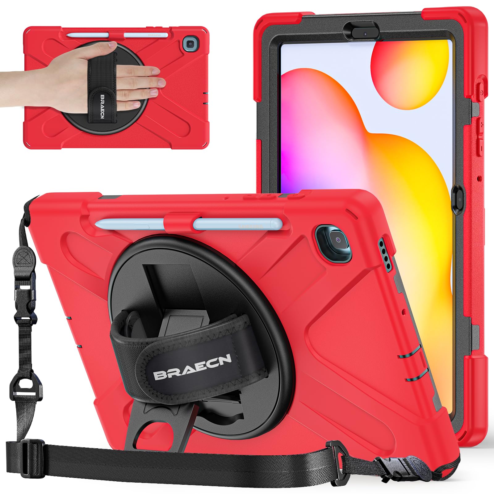 BRAECNstock for Samsung Galaxy Tab S6 Lite Case 10.4 Inch 2024/2022/2020 (SM-P620/P610/P619) Shockproof Protective Silicone Tab S6 Lite Kids Case