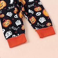 Vista 7 de Ritatte Conjunto de ropa de manga larga con capucha y fantasma de calabaza para bebé niño, sudadera con capucha y pantalón para otoño e invierno