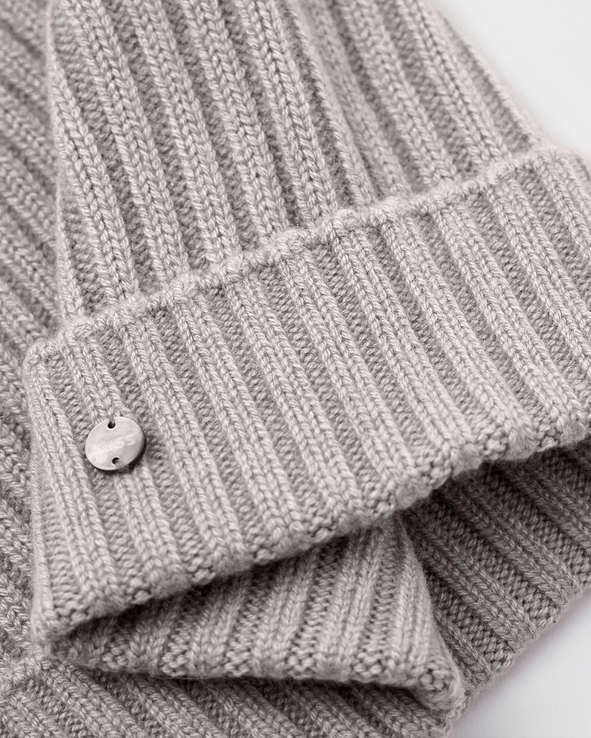 KVSS 100% Pure Cashmere Beanie for Women & Men Knit Winter Hat Cuff Rib Cap | Luxury from Inner Mongolia - Image 3