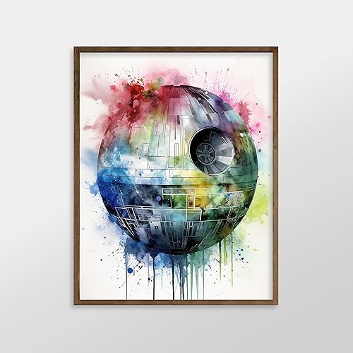 Miniatura 3 de Impresión artística de acuarela de Star Wars, impresiones artísticas giclée de alta calidad, decoración estética de pared de Darth Vader Yoda