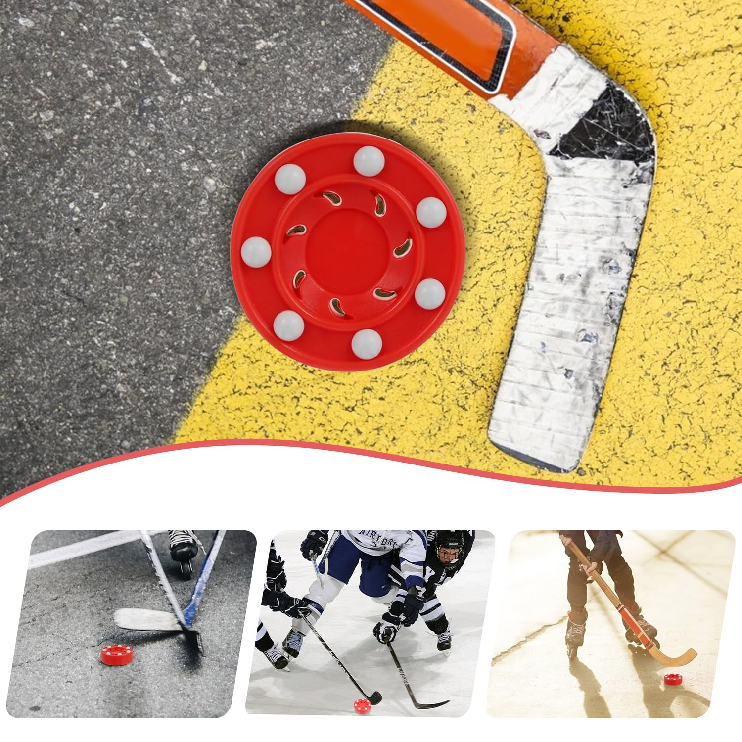 2 Pièces Palet De Hockey sur roulettes - Balles De Hockey sur Route Réutilisables pour Entraînement en Plein Air Et Jeux Professionnels