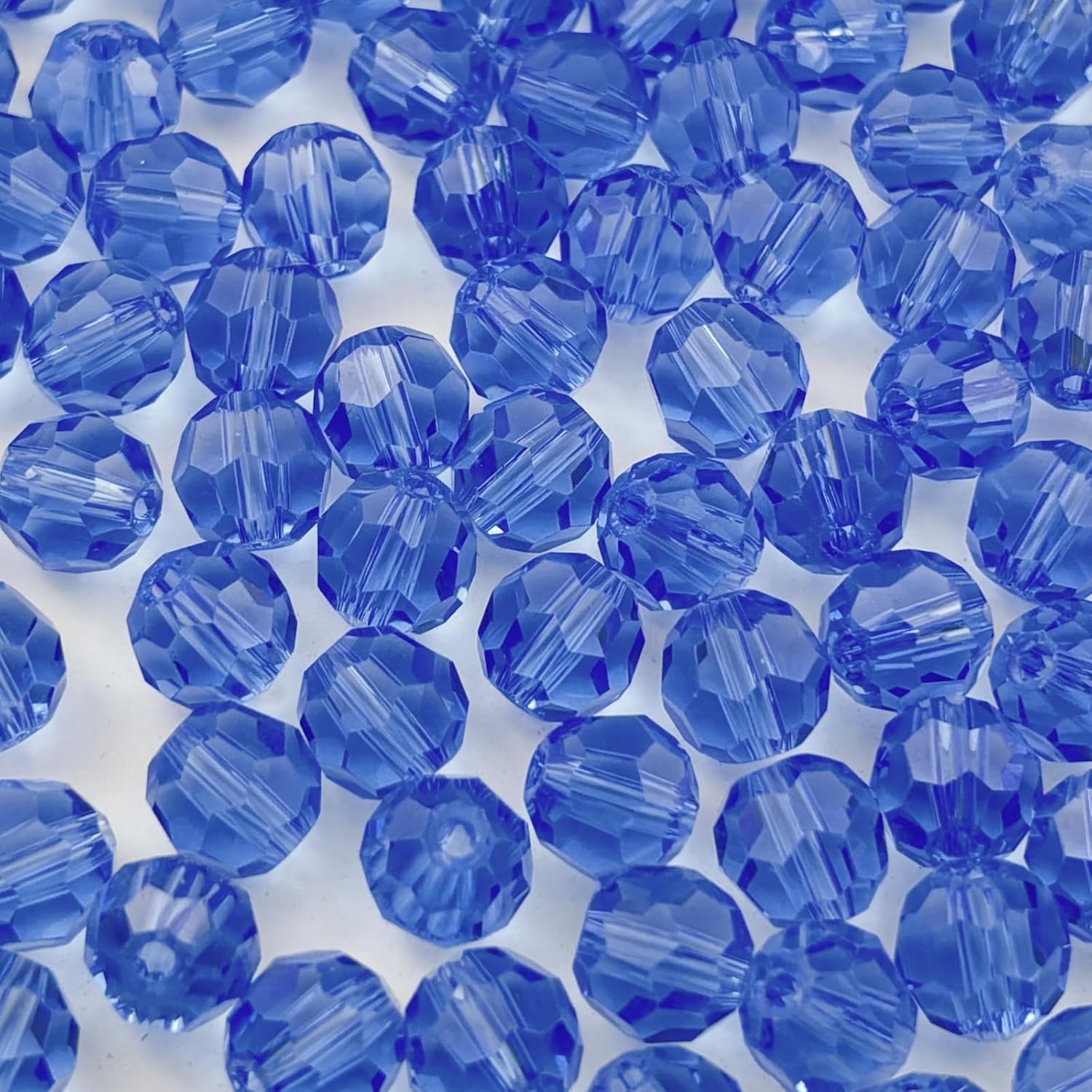 400pcs 4mm Round Crystal Glass Beads for Jewelry Making, Faceted Crystal Glass Spacer Beads for Bracelet Earring Necklace DIY Craft(Light Blue)