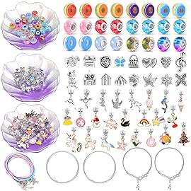 ZOOI Bracelet Making Kit for Girls, Friendship Charm Bracelet Making Kit, Arts and Crafts for Kids Girls Ages 8-12, Girl Toys Age 6-8, Jewelry Making Kit, Crafts Gifts for 6-12 Year Old Girl Purple