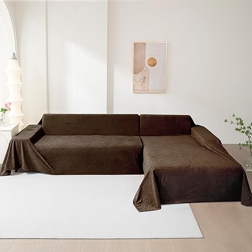 Miniatura 7 de MEETSKY Funda de sofá lavable para sofá de 2 cojines, a prueba de arañazos, protector de muebles en forma de L, funda de sofá modular suave para