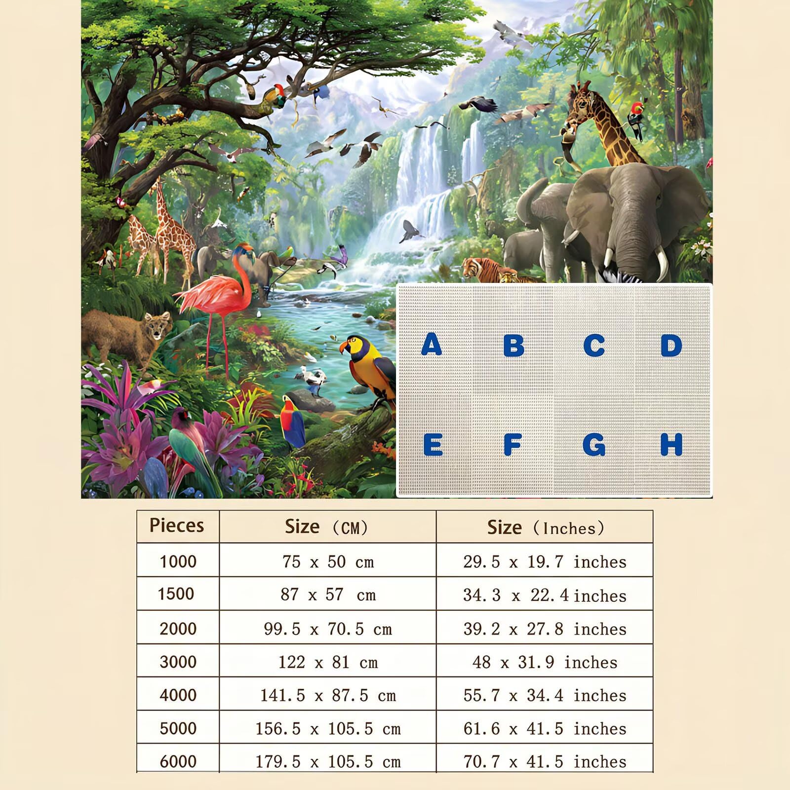 Puzzle 4000 Teile, Holzpuzzle Erwachsene 141 x 87 cm, Kniffliges Denksport Spiel, Großer Puzzlespaß für anspruchsvolle Liebhaber, Familienspiel, Puzzles für Dekor und Geschenk Tier tropisch f0-158