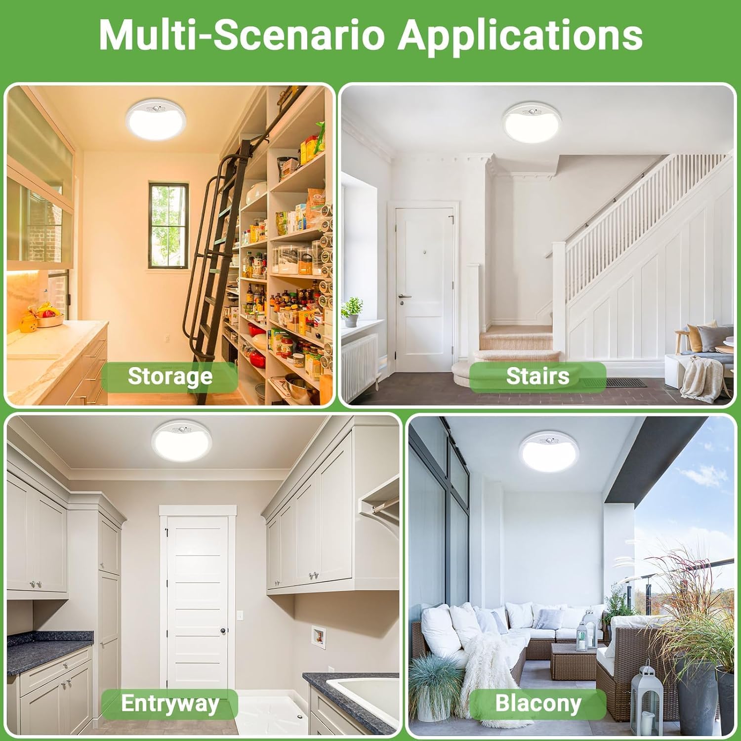 zemty 4Pack 9inch Motion Sensor Ceiling Lights Wired,18W 1800lm 3CCT/3 Mode/30-120s Timer, Bright White LED Flush Mount Light Fixture Motion Activated for Closet Pantry Hallways Stairwells Garage