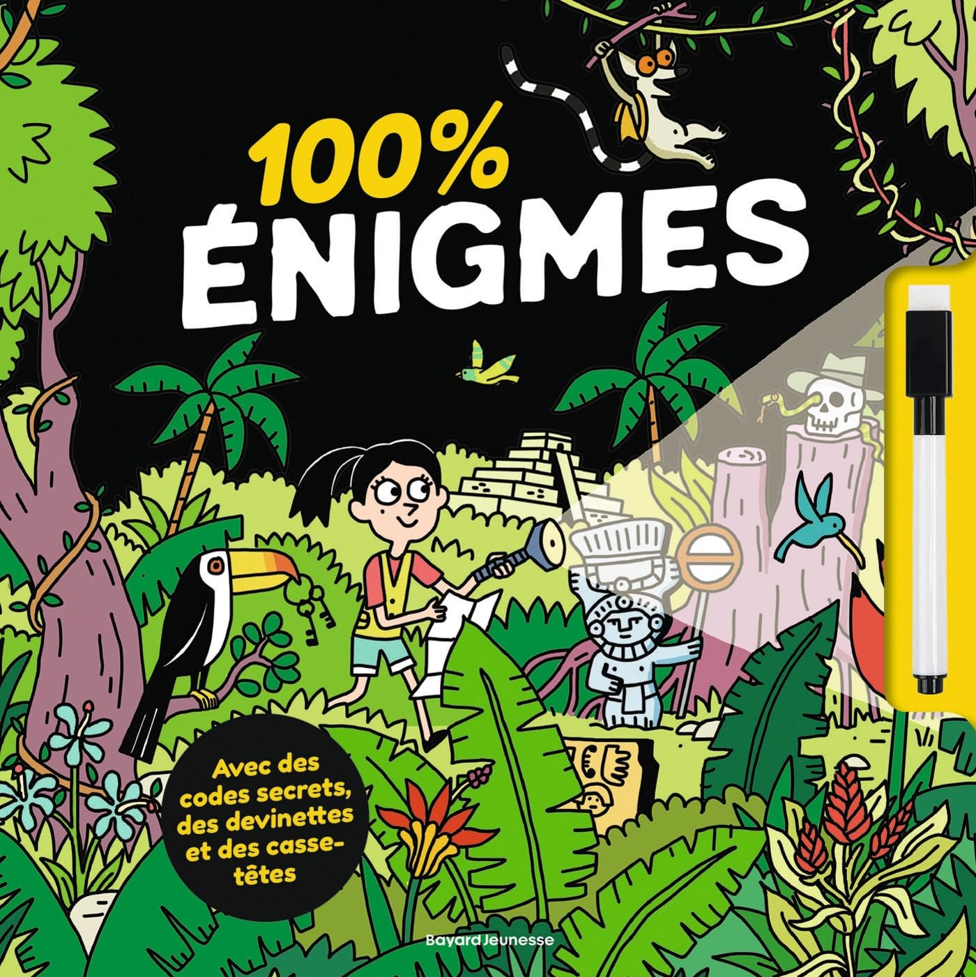 100 % énigmes: Avec une loupe magique et un feutre effaçable