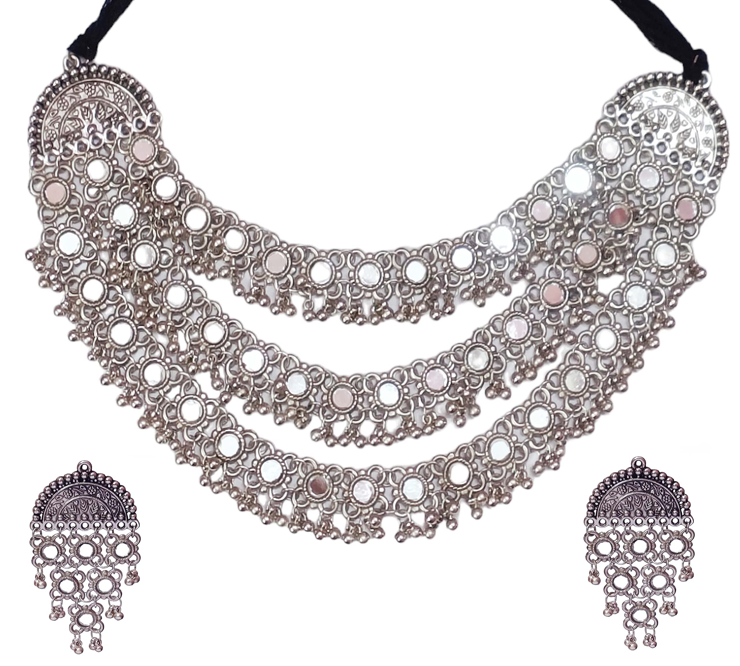 See full amazon price history chart for Total Fashion Afghani Oxidised German Silver Jewellery Stylish Antique Gold Mirror Choker Necklace Set for Women & Girls Total Fashion Afghani Oxidised German Silver Jewellery Stylish Antique Gold Mirror Choker Necklace Set for Women & Girls (B08GZY149Y) Amazon Price History, Amazon Price Tracker
