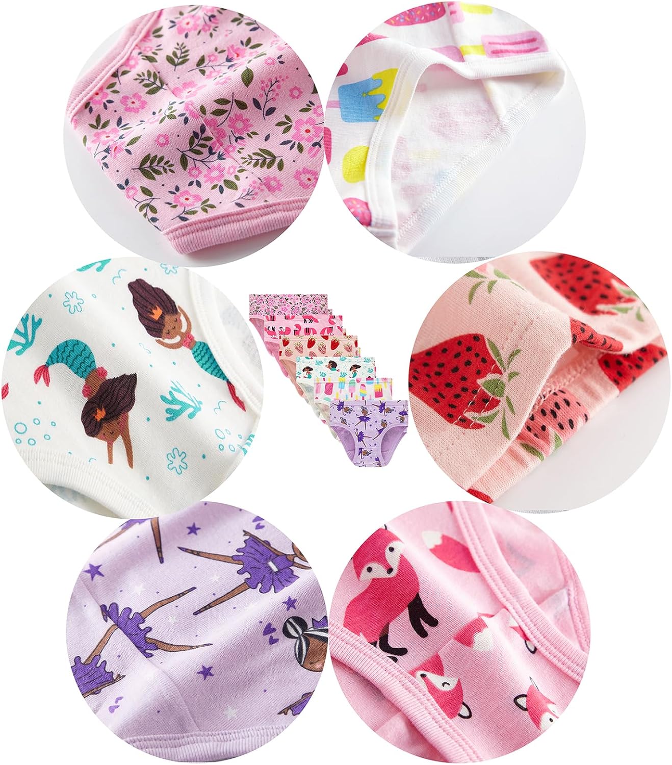 Family Feeling Little Girl Underwear Toddler Panties Big Kids Undies Soft 100% Cotton - Image 2