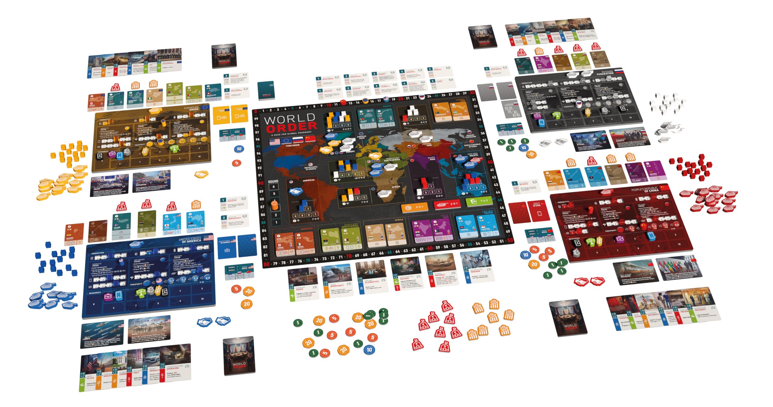 World Order: Rennen zur globalen Hegemonie - Brettspiel für Erwachsene und Jugendliche ab 14 Jahren - 1-4 Spieler - 120-180 min - Italienisch (erweiterte Version)