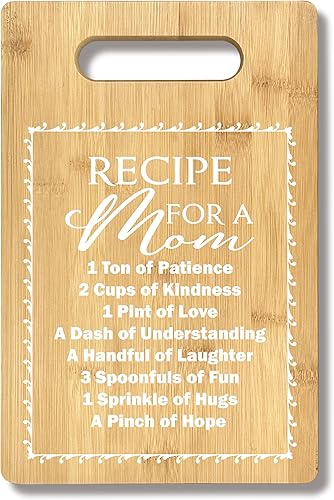 FONDCANYON Regalos para mamá, receta para mamá, regalo para el día de la madre, regalo de bambú para decoración de cocina, regalos para mamá,