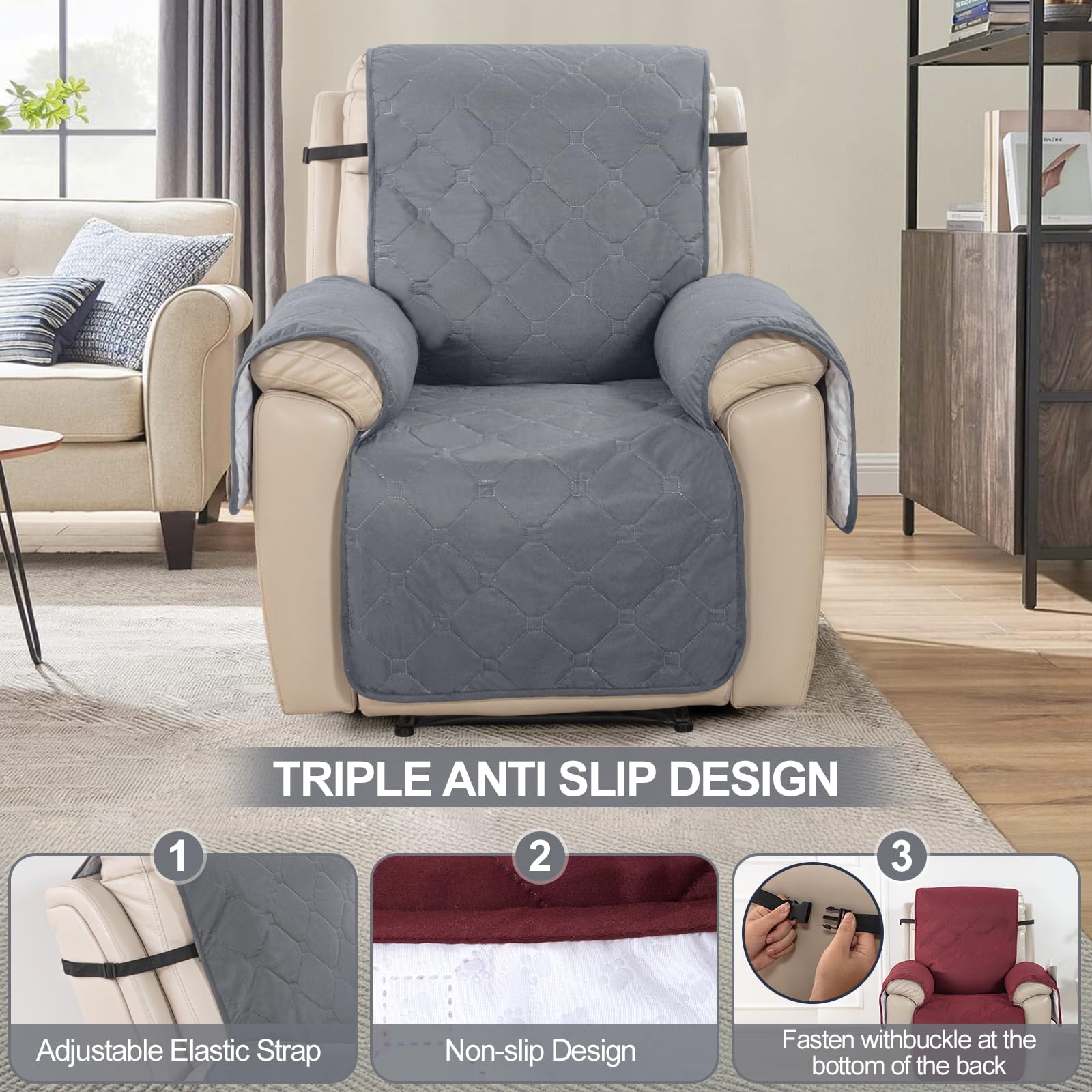 Leorate Waterproof Recliner Sofa Cover - Image 4
