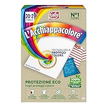 Grey L’Acchiappacolore Protezione ECO, Fogli Cattura Colore Lavatrice Evita Incidenti Lavaggio, Foglietti Acchiappacolore e Anti Sporco, Confezione da 22 fogli