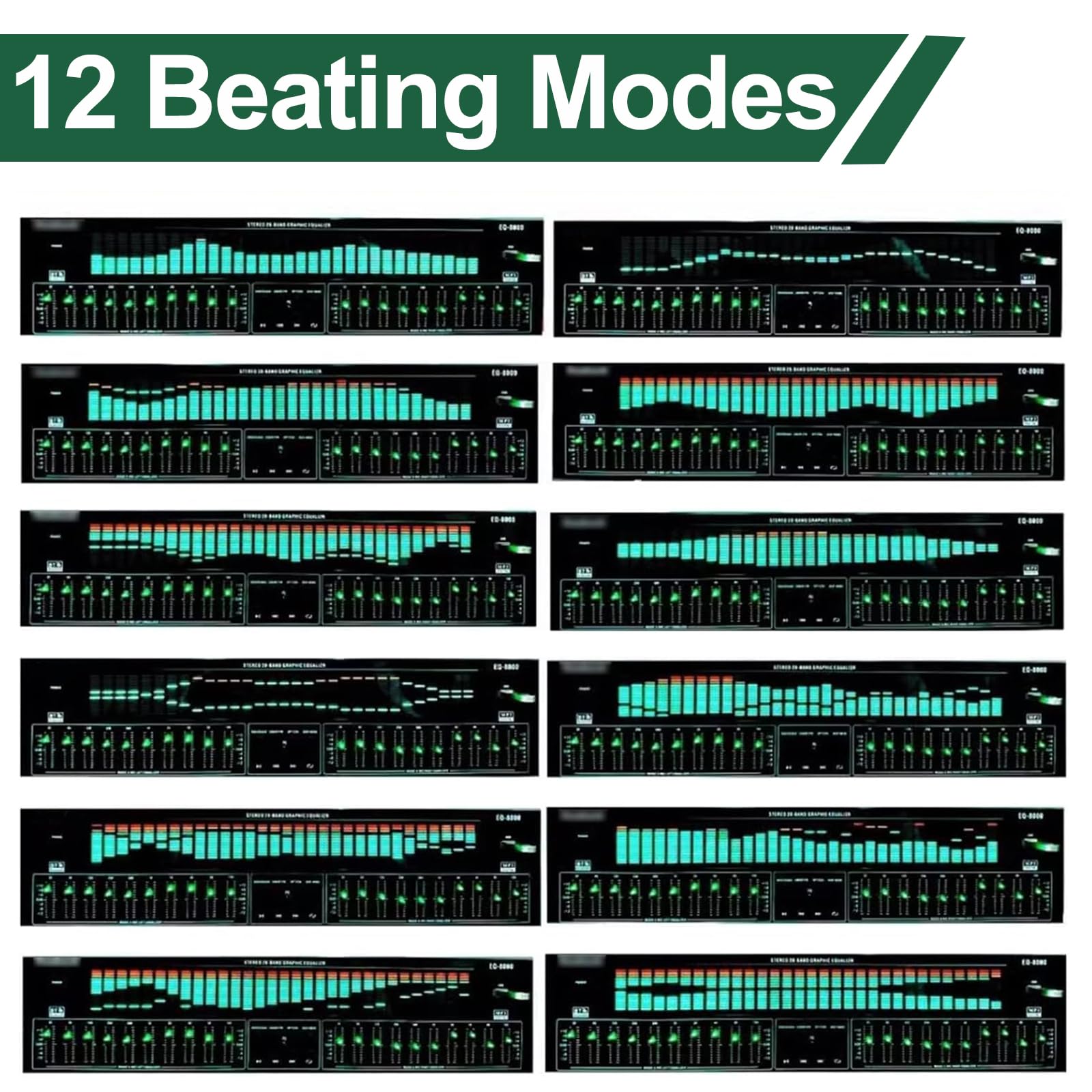 Equalizzatore Digitale a 31 Bande, Equalizzatore Grafico Audio Stereo, 12 Pattern Ritmici, Bluetooth 5.4 Ottico E Coassiale, Analizzatore di Spettro Musicale, per Studio di Registrazione