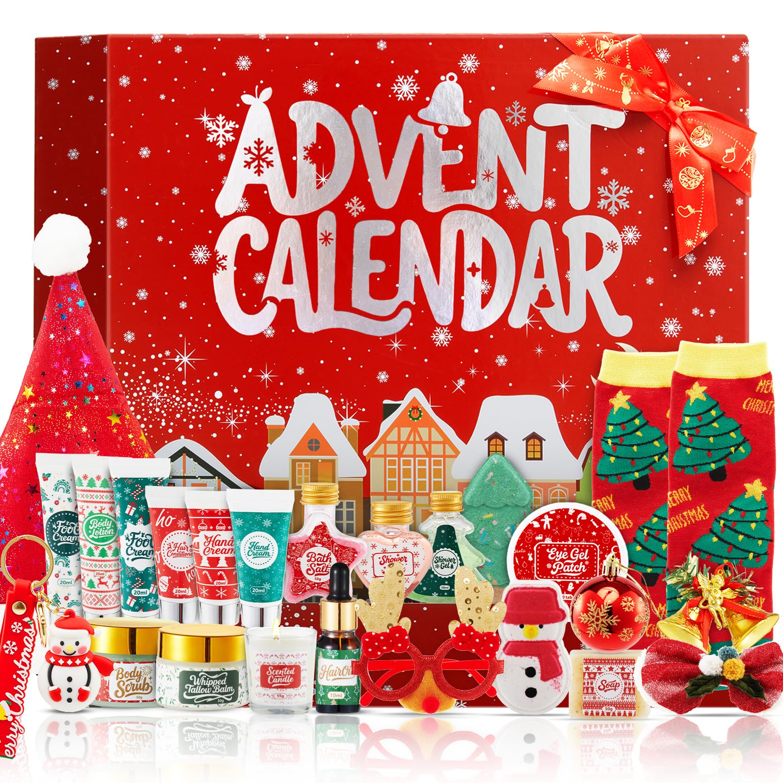 CADDISE Advent Calendar 2025-24 Days of Christmas Countdown Calendar, Skincare Gift Set, Self Care Beauty Gifts, Christmas Spa Gift Box for Teen Girls