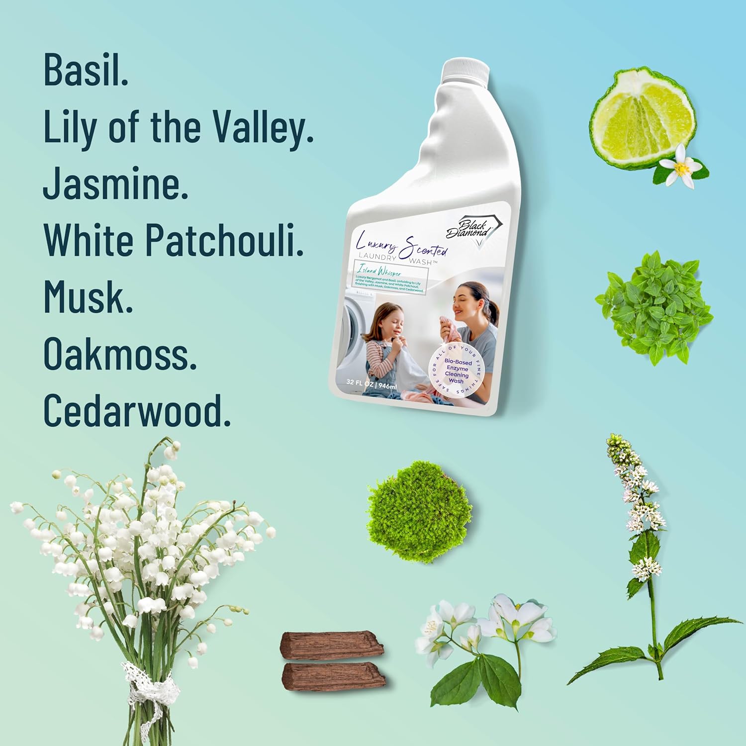 Black Diamond Stoneworks Island Whisper Luxury Scented Laundry Wash, Premium Quality Detergent, Superior Cleaning Performance, Long-Lasting Fragrance, 1 Quart. - Image 5