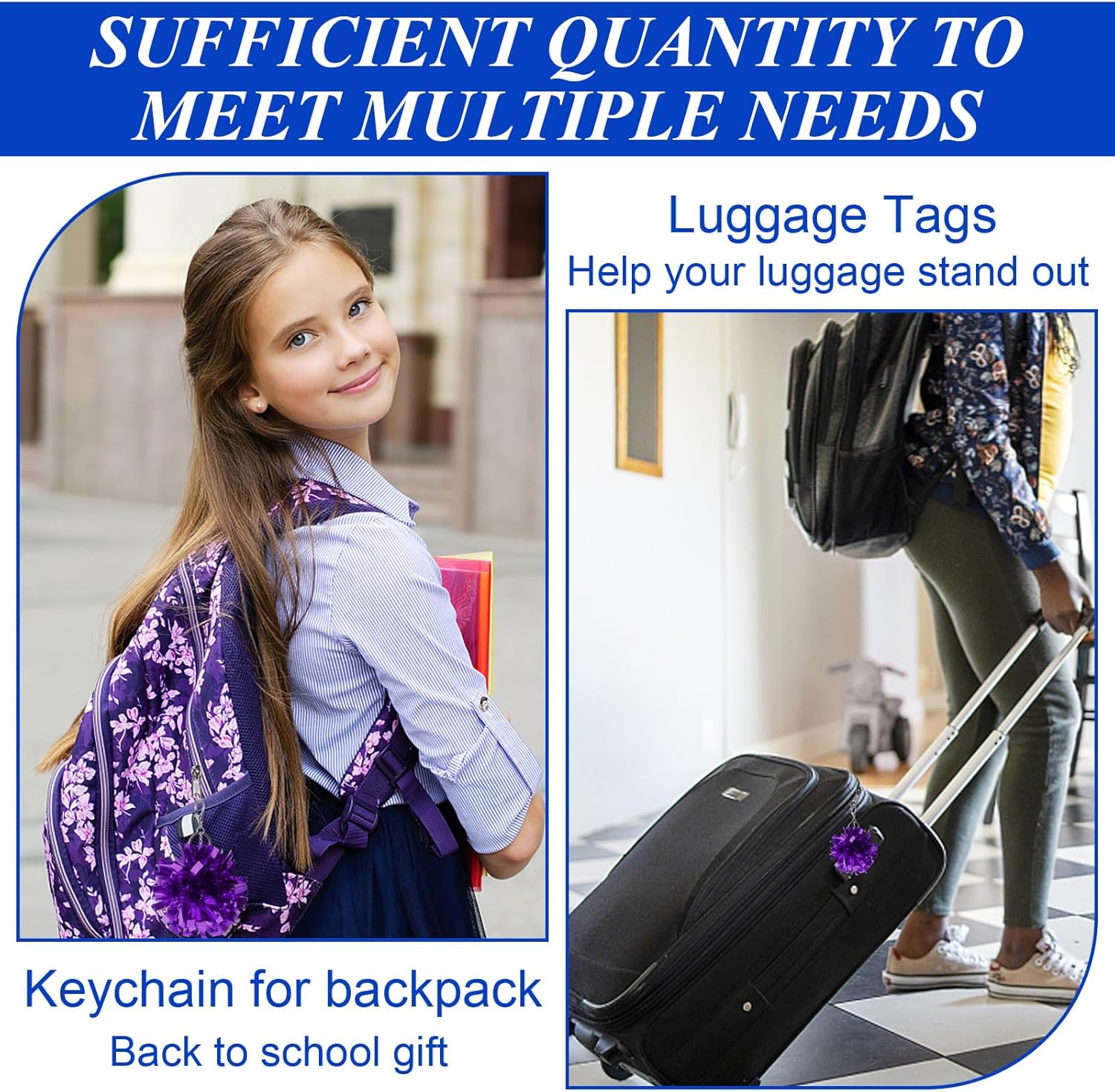 24 Pcs Cheer Pom Pom Keychain Cheerleader Gift Cheering Keyring Camp Team Gift - Image 6