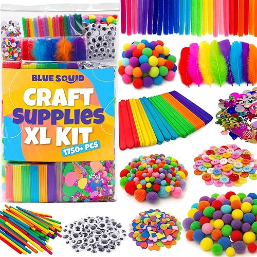 Blue Squid Más de 1750 kits de manualidades para niños, de 3 a 9 años, regalos de artes y manualidades para niños, kits de manualidades para niños