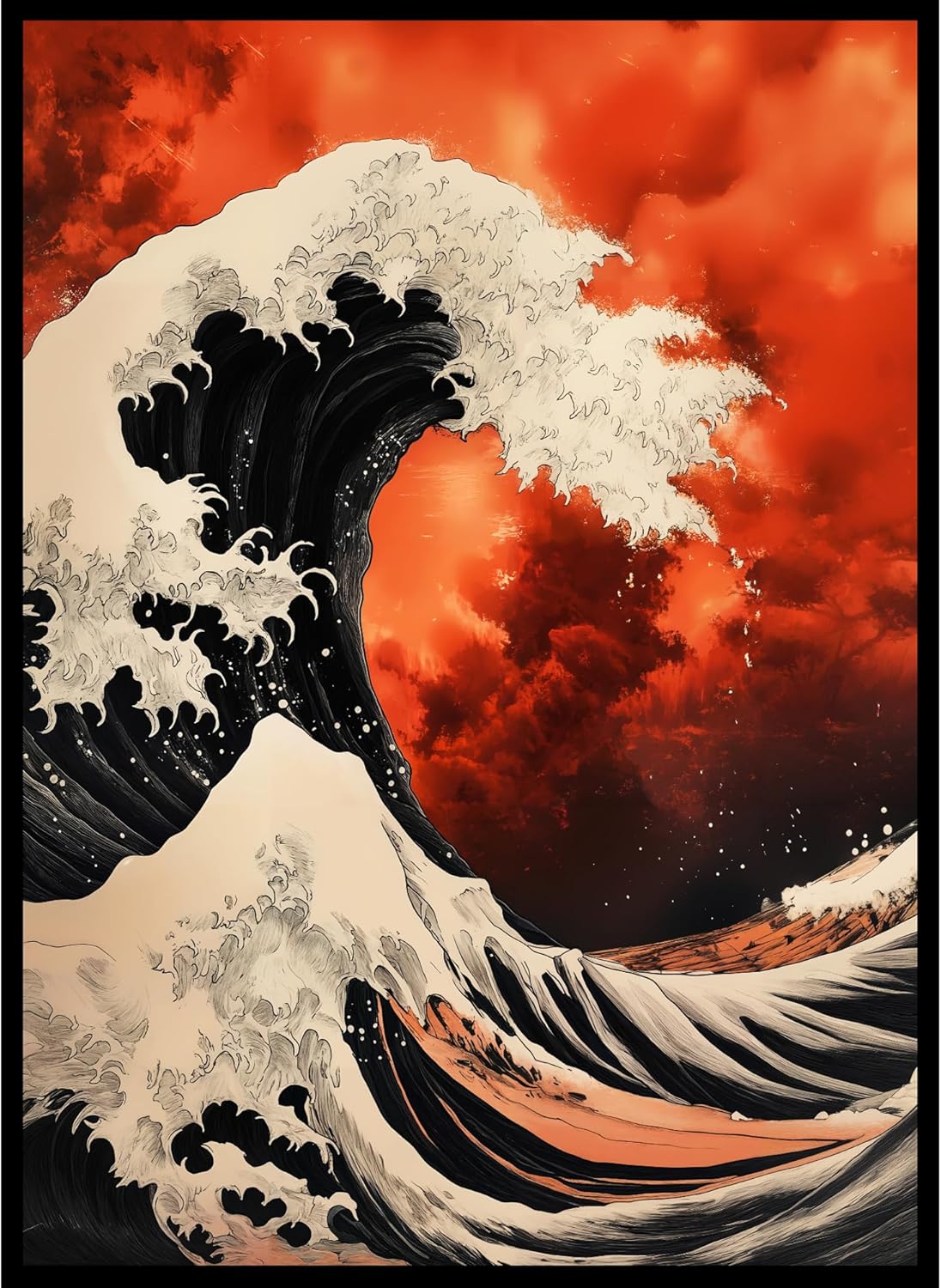100ct Textured Matte TCG/MTG Card Art Sleeves (Great Fire Wave)