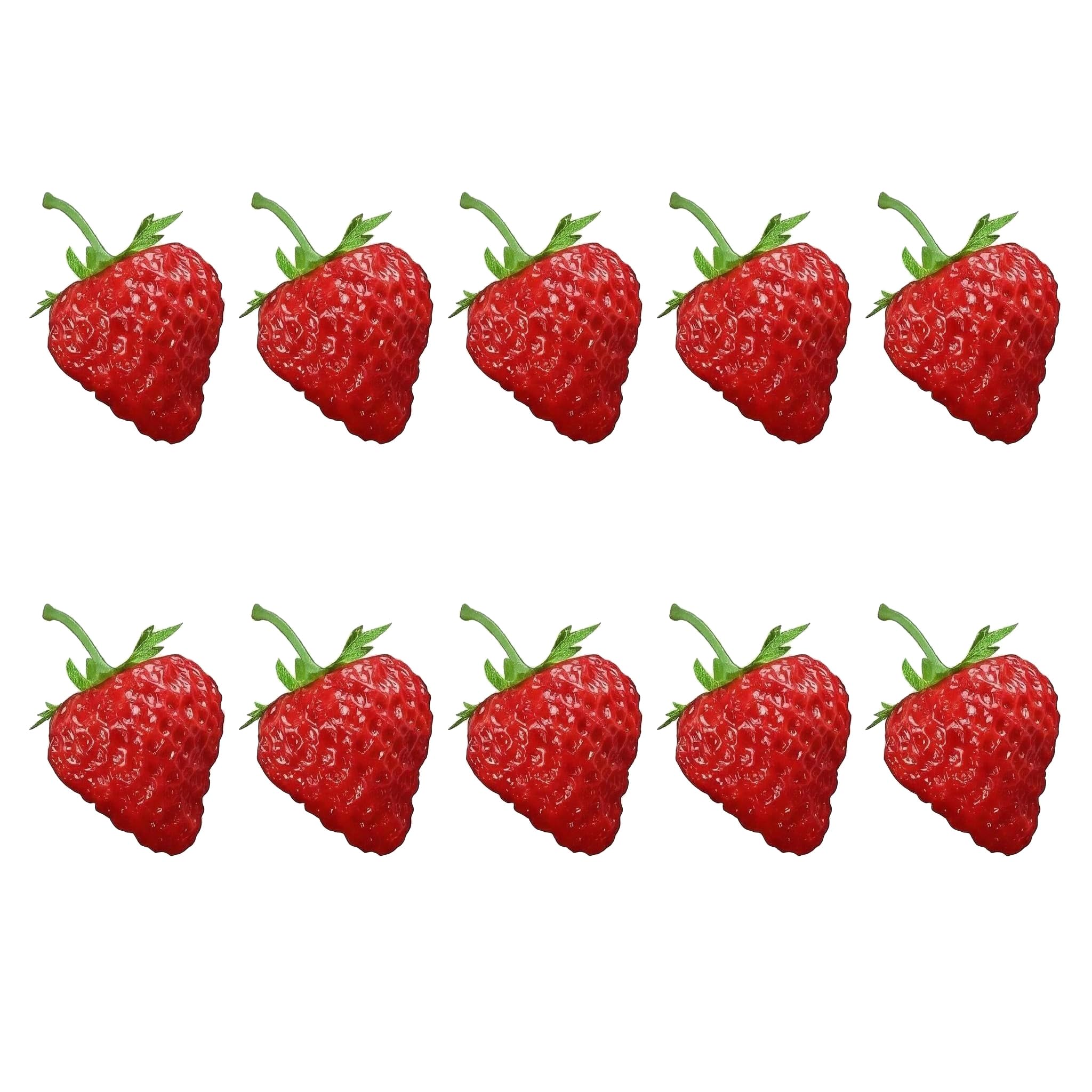 QUUPY 10PCS Simulation Strawberry Artificial Lifelike Small Strawberry Fake Fruit Model for Home Kitchen Model Hotel Decoration (Red)