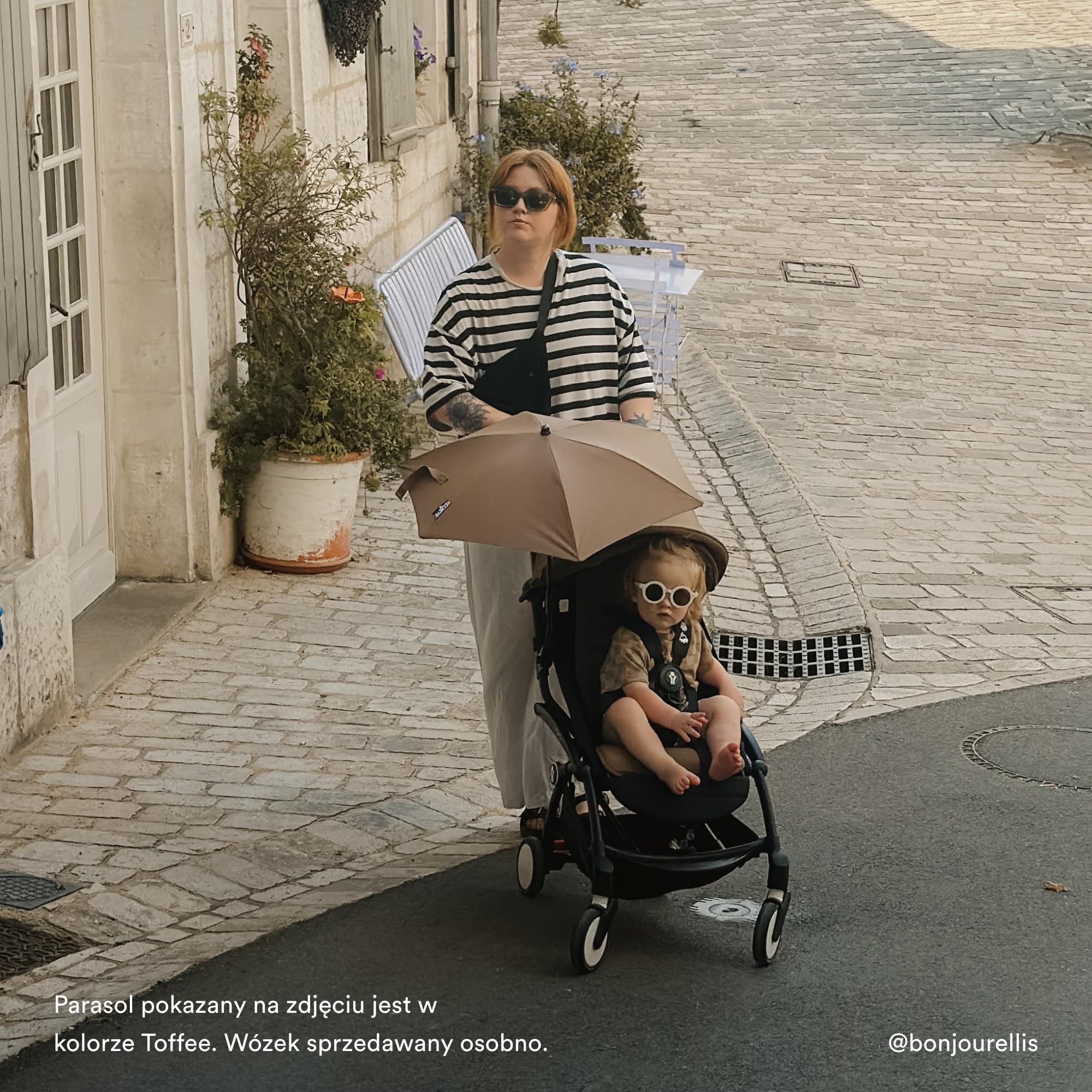 Parasol Stokke YOYO, Taupe - ochrona UPF 50+ - do wózka z zestawem dla noworodka 0+, gondolą lub zestawem kolorystycznym 6+