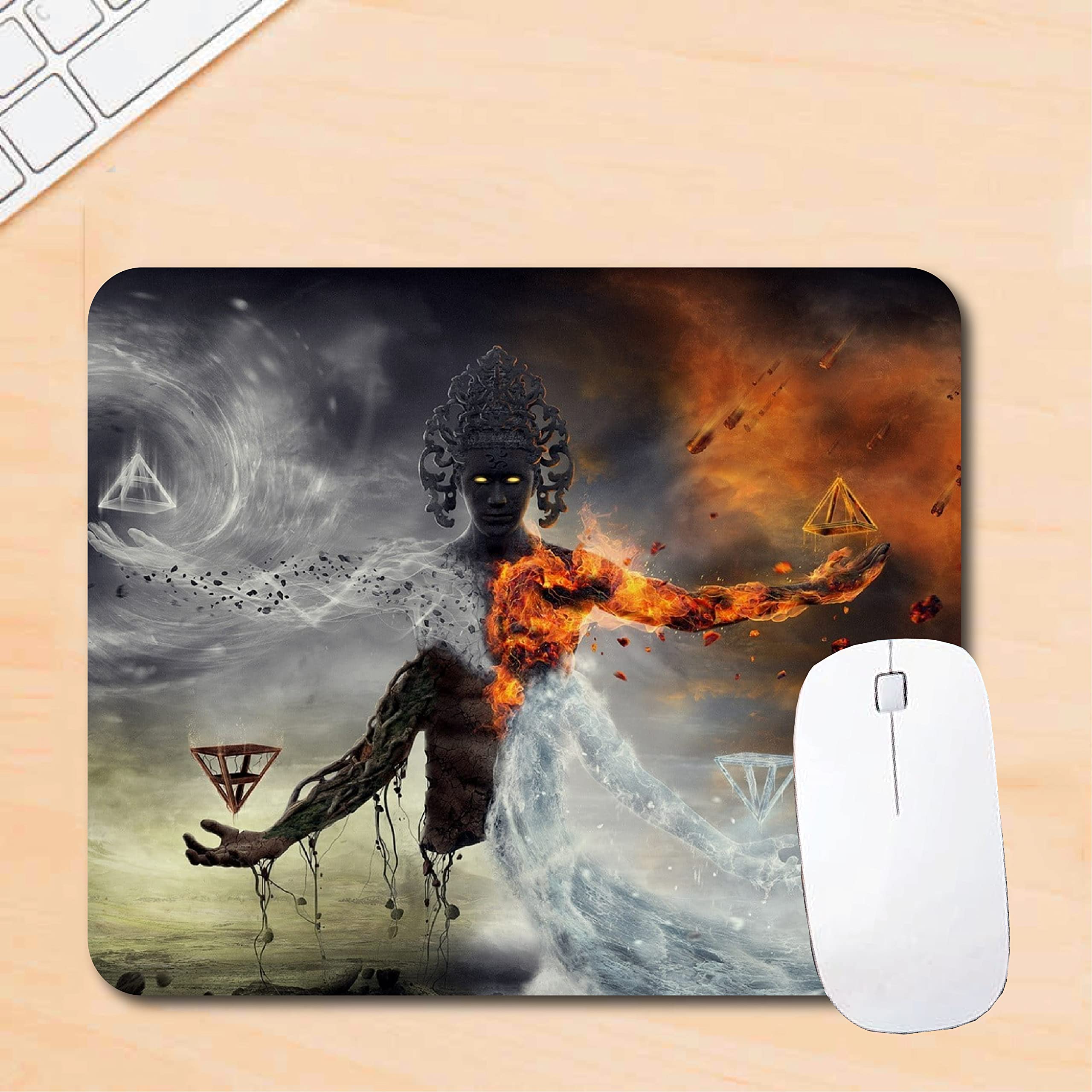 woopme® Elemental Avatars Theme Printed Mouse Pad Compatible for Laptop Computer Desktop PC Girls Kids Gaming Non Slip Rubber Base L x H 24.00 x 20.00 Cms