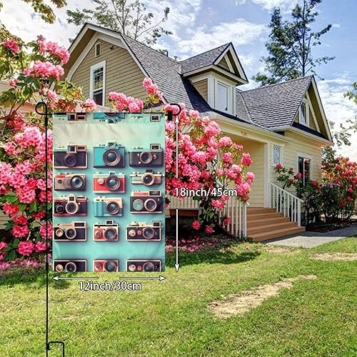 Miniatura 8 de Retro Cool Camera Collection - Bandera de jardín de temporada para decoración del hogar, bienvenida, primavera y verano, decoración de patio al aire