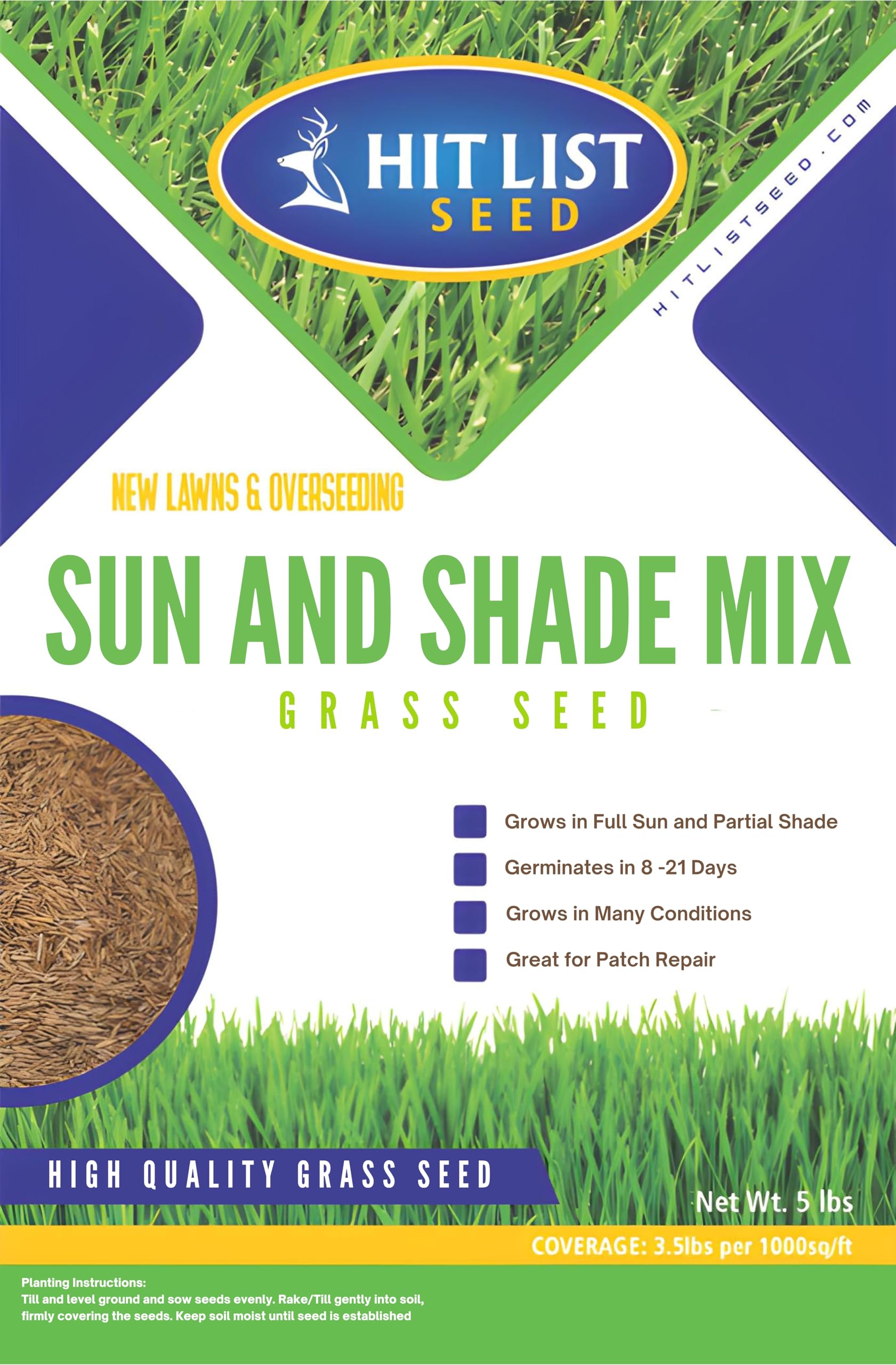 Hit List Seed Sun and Shade Tall Fescue Mix