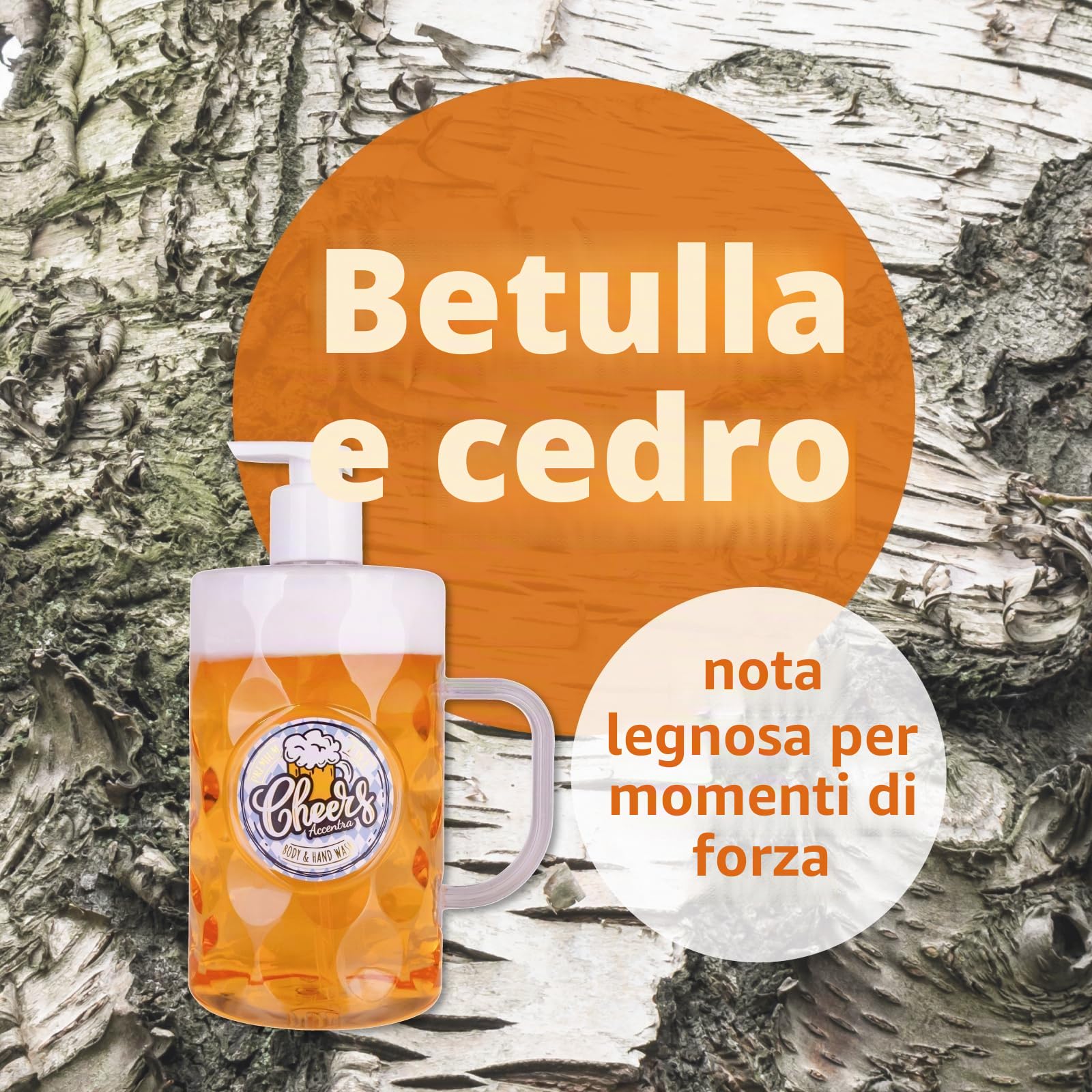 Accentra Dispenser 2in1 Sapone Liquido Mani & Gel Doccia a Forma di Boccale di Birra, Look Birra, 720 ml con Dosatore Schiuma, Profumo Betulla & Cedro, Idea Regalo per Uomini e Amanti della Birra