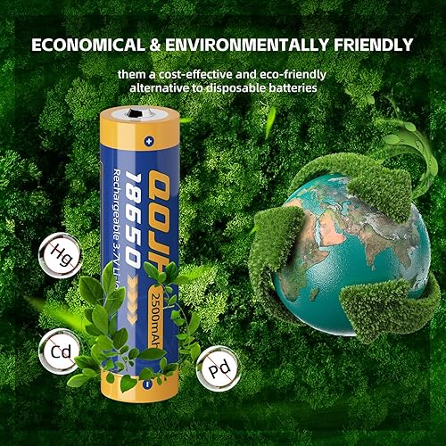 Miniatura 6 de Paquete de 4 baterías recargables 18650 con botón superior de 3.7 voltios, batería de litio para faros, linternas, timbres de puerta, automóviles a