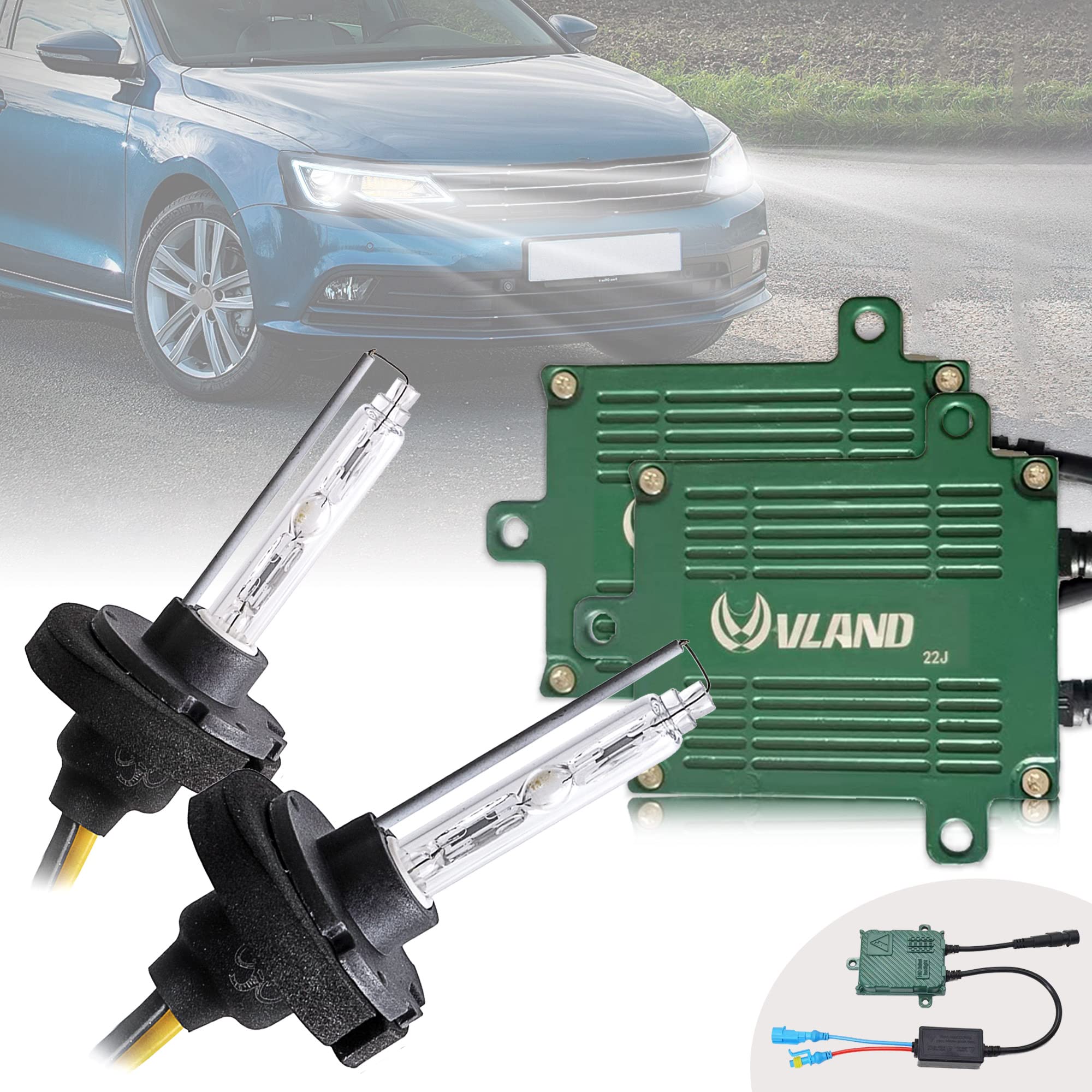 VLAND D2H Xenon Headlight Bulbs Car Headlamp Low Beam