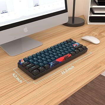 Gaming Keyboard 60 Percent Wired RGB Mechanical Keyboard America QWERTY Mini 61 Keys USB Keyboard Anti-Ghosting for PC Gamer Typist (GS61 RGB-61 Monster)