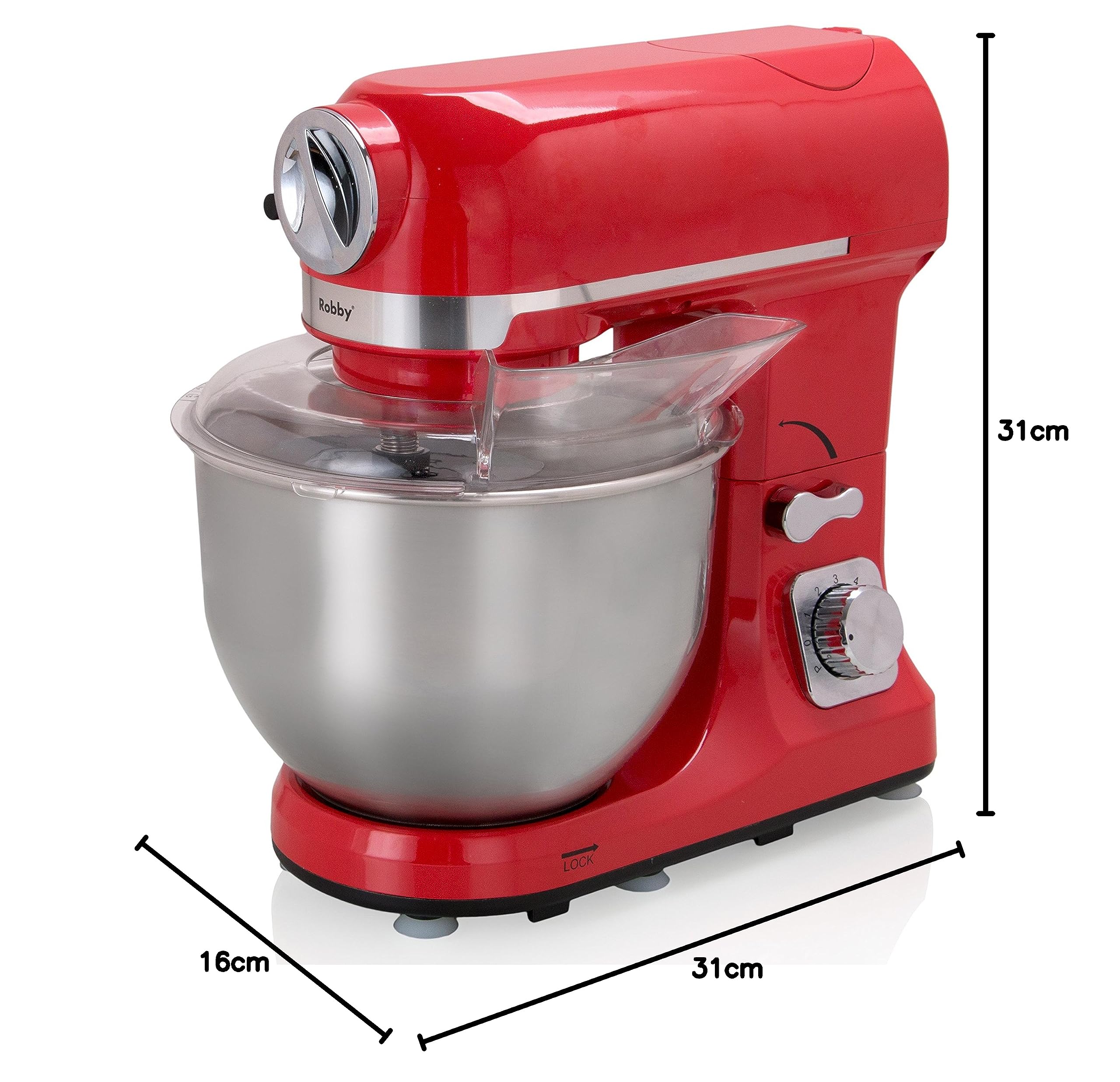 Robby robot multifunción 5l 1000w rojo con picadora y batidora de vaso 1,5l robimix rouge