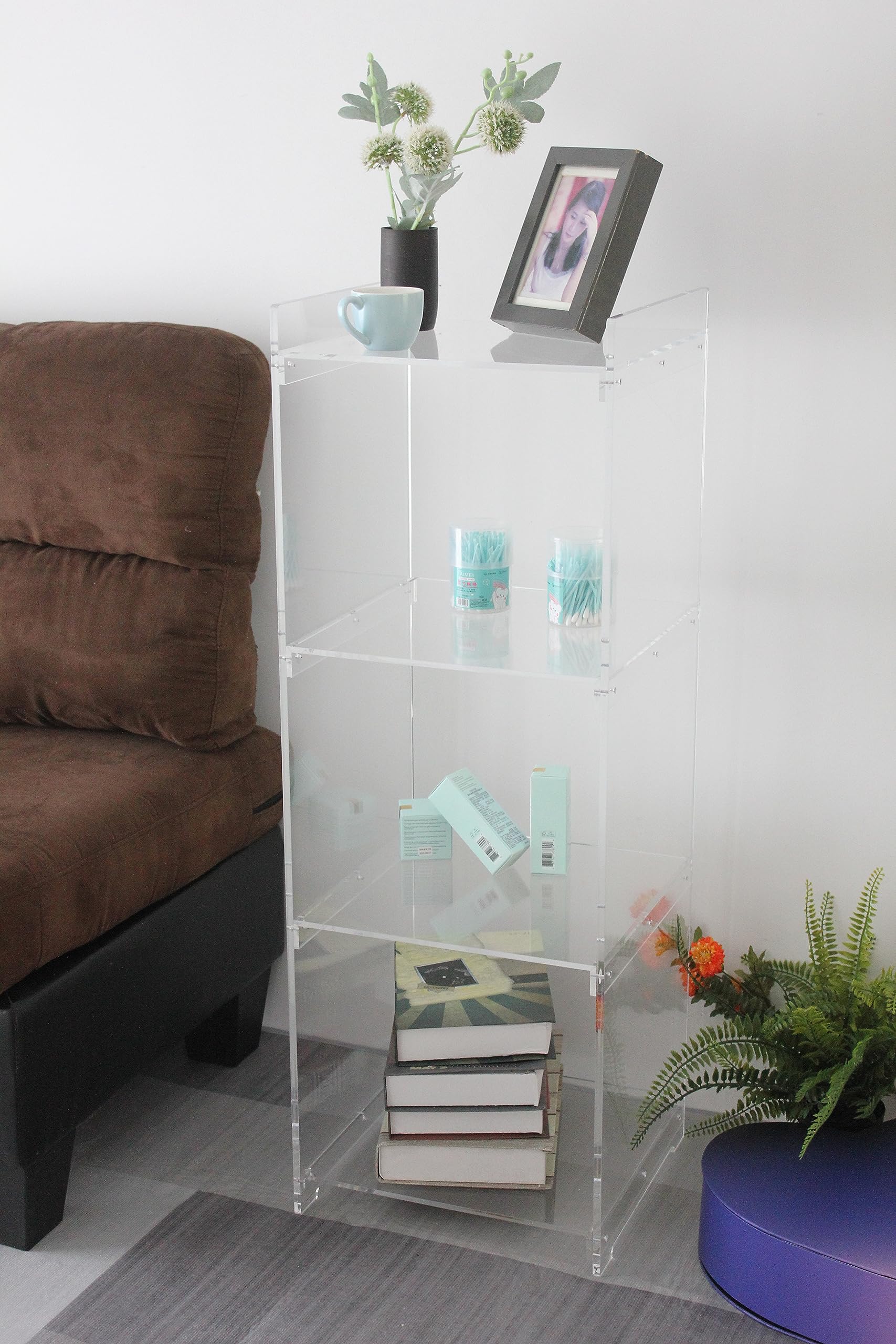 Amazon.com: EastSideHX 3-Tier Acrylic Bookcase Storage Shelf