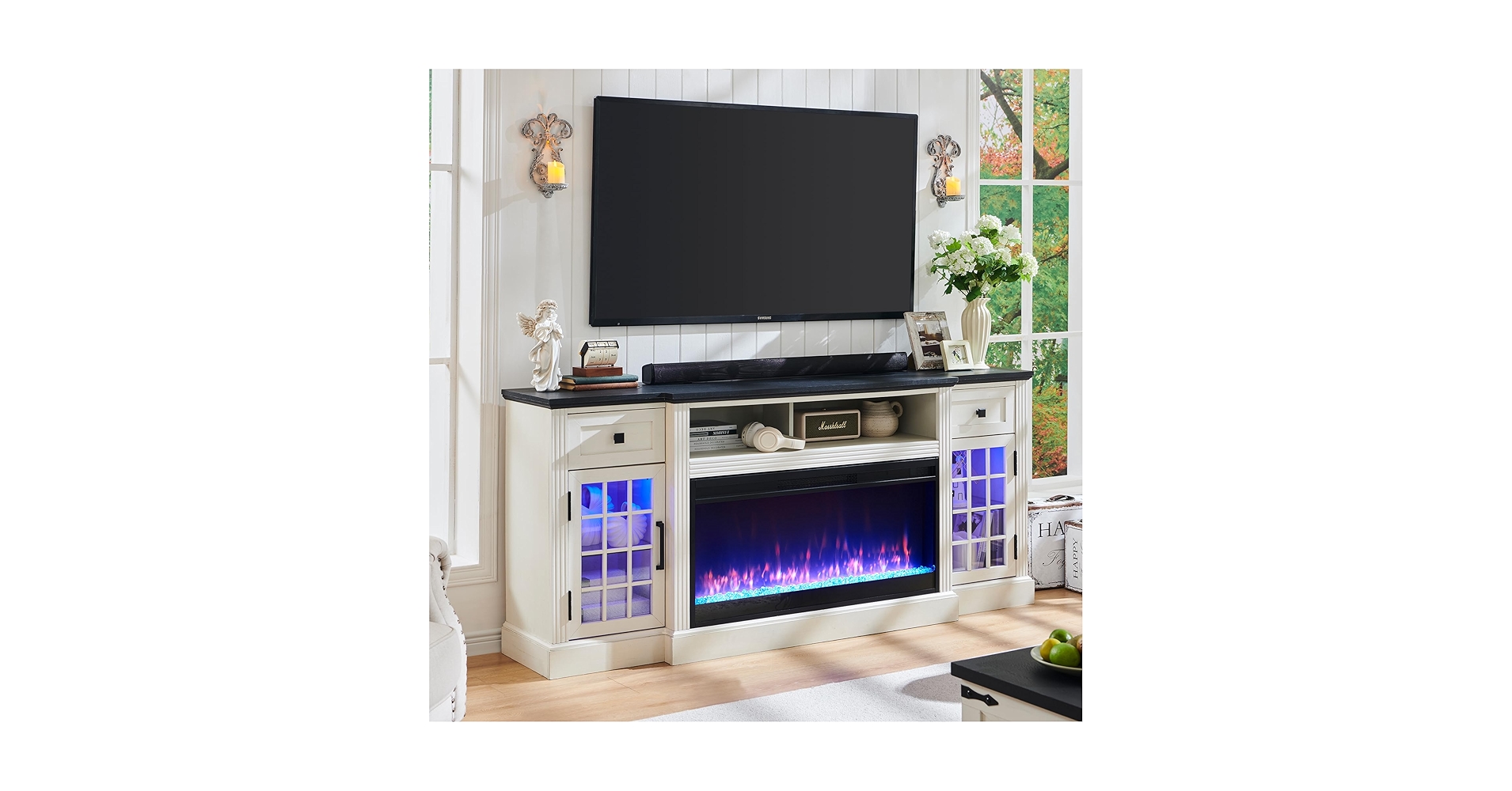 Amazon.com: JXQTLINGMU Fireplace TV Stand for 80 Inch TV