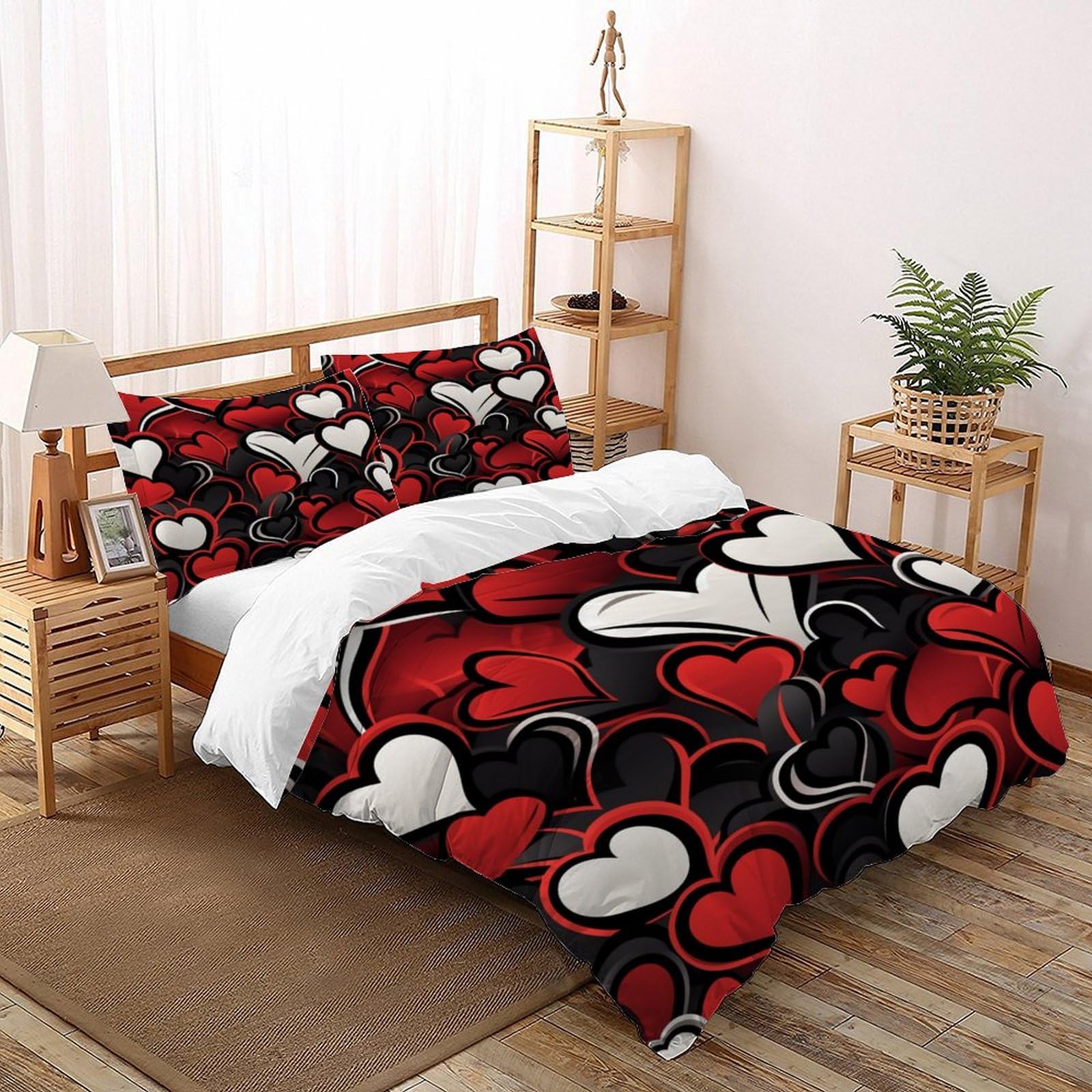 Housse de couette fusée spatiale 135x200 parure de lit microfibre anti-plis
