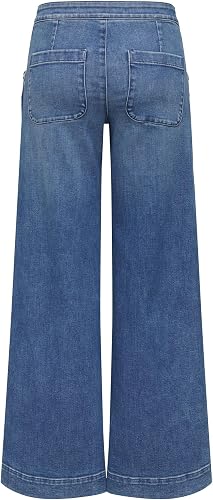 ONLY Womens Female Jeans Mit Weitem Bein Hohe Taille Beinschnitt Onlmadison Hw Button Wide DNM Gen769Noos, Medium Blue (Medium Blue Denim), 30W / 32L UK - 4