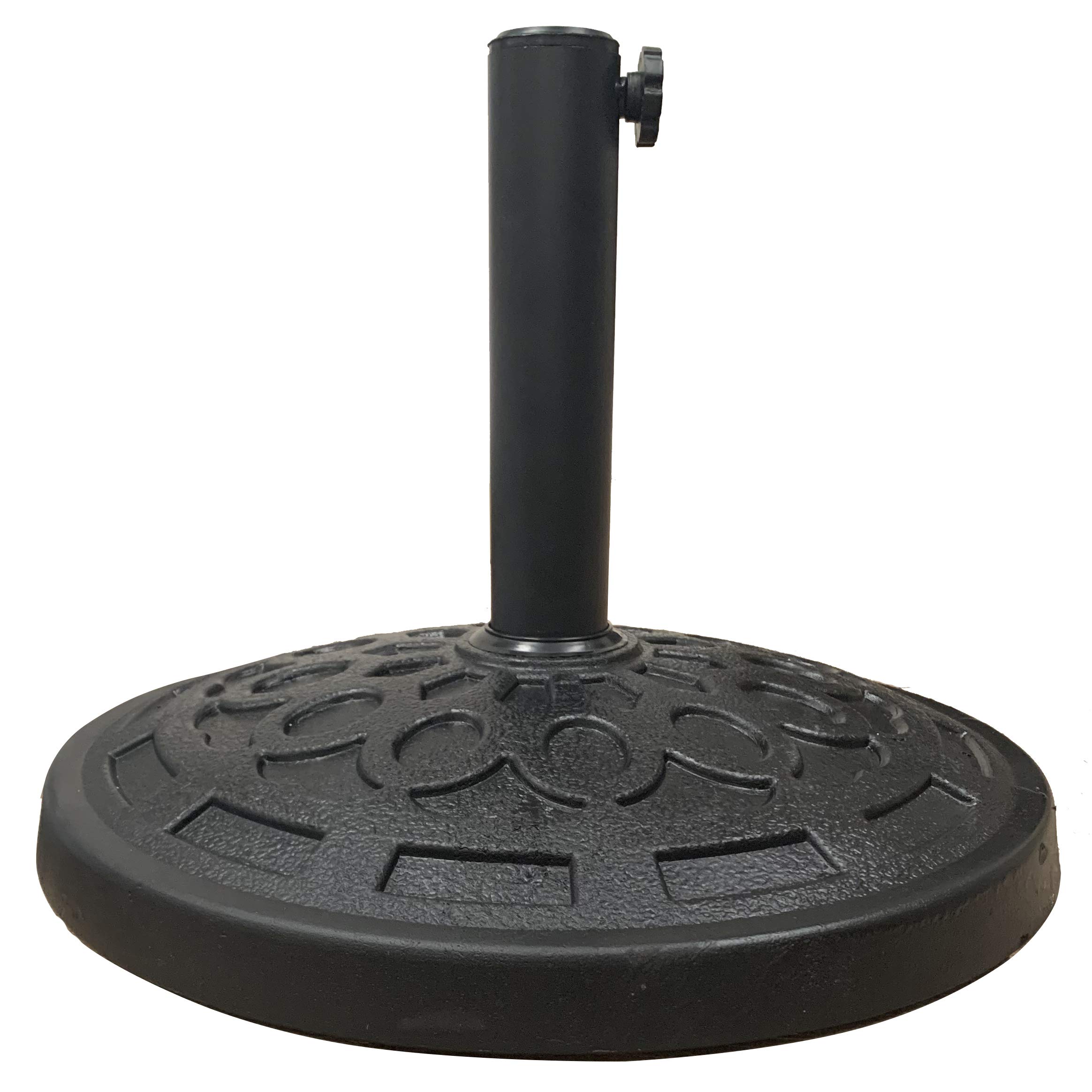 Faboer 13kg Round Parasol Base – Heavy Duty Sun Umbrella Stand Holder, Cast Iron Effect, Weatherproof Concrete Weight for Outdoor Garden Patio – Black