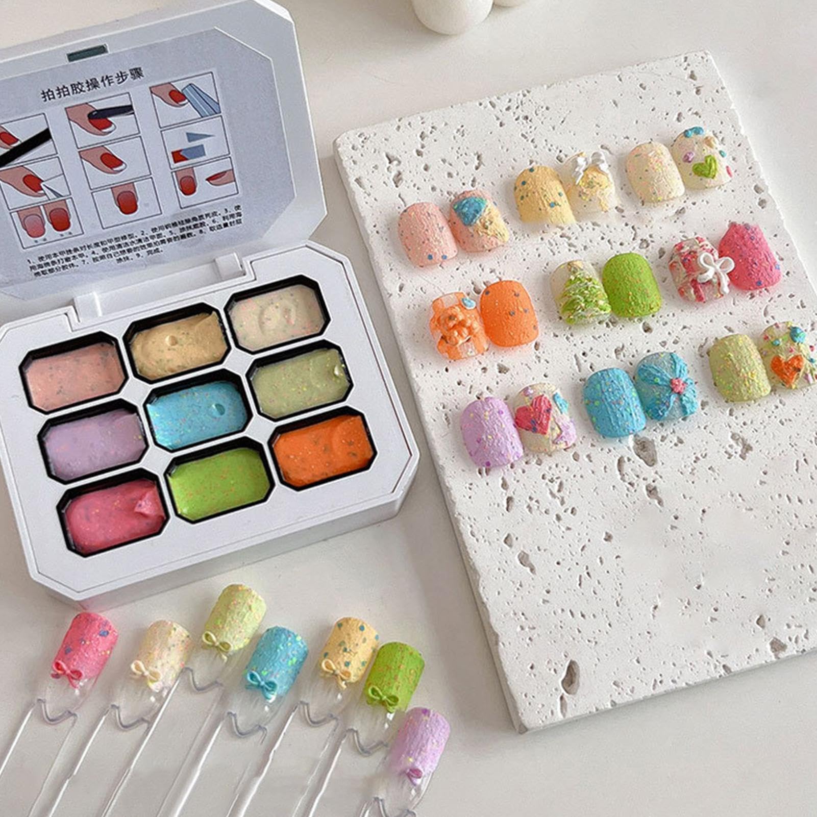 Esmalte de uñas de gel Klopgel, 9 colores mate en pasta – consistencia cremosa para diseños de uñas creativos
