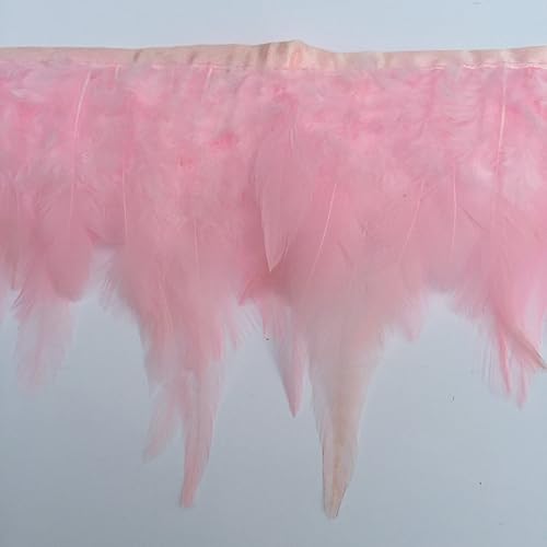 Miniatura 36 de Shekyeon 2 yardas de decoración para vestido con plumas de cuello de gallo Rojo