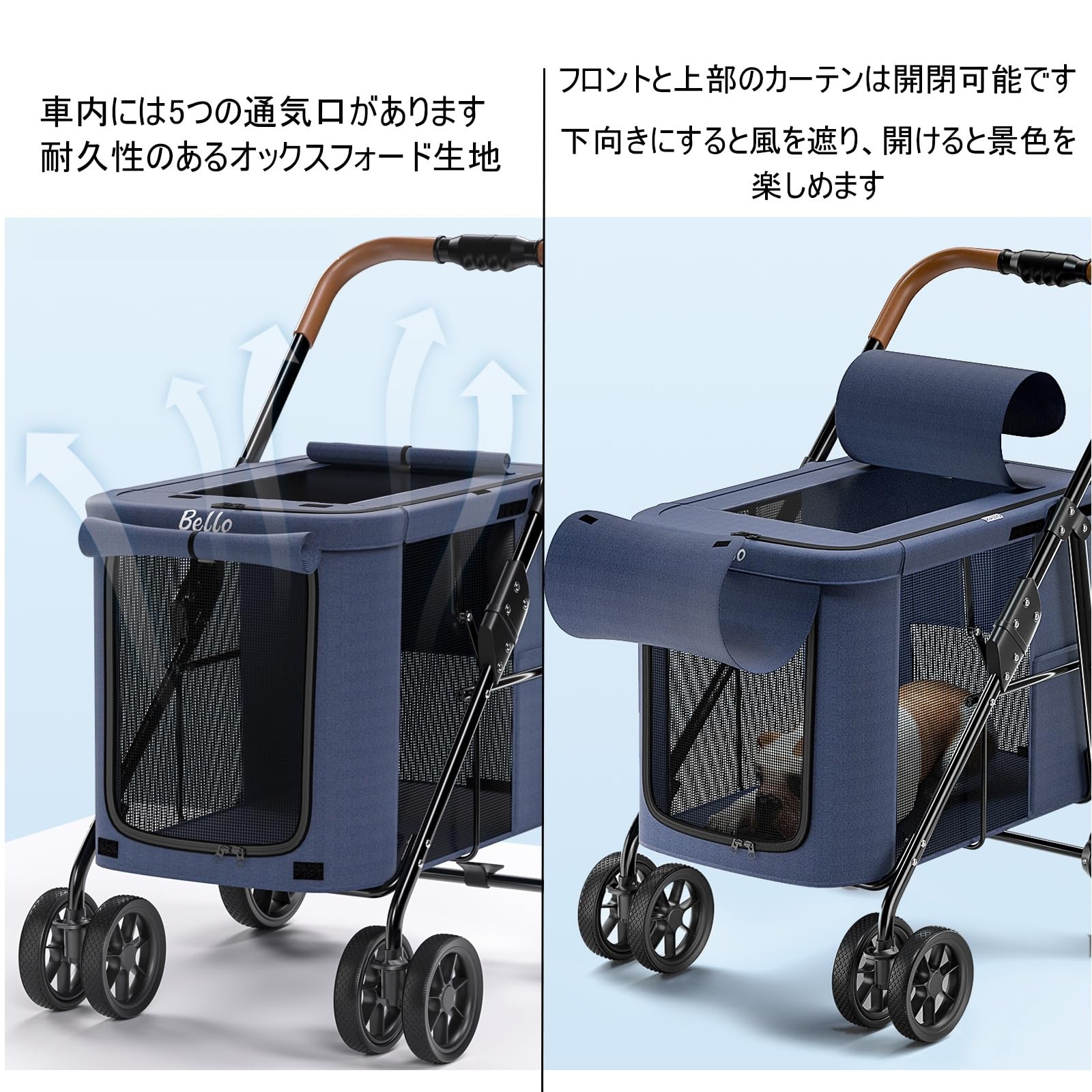 Amazon.co.jp: YMILGENT ペットカート 大型犬カート 折りたたみ式 多頭