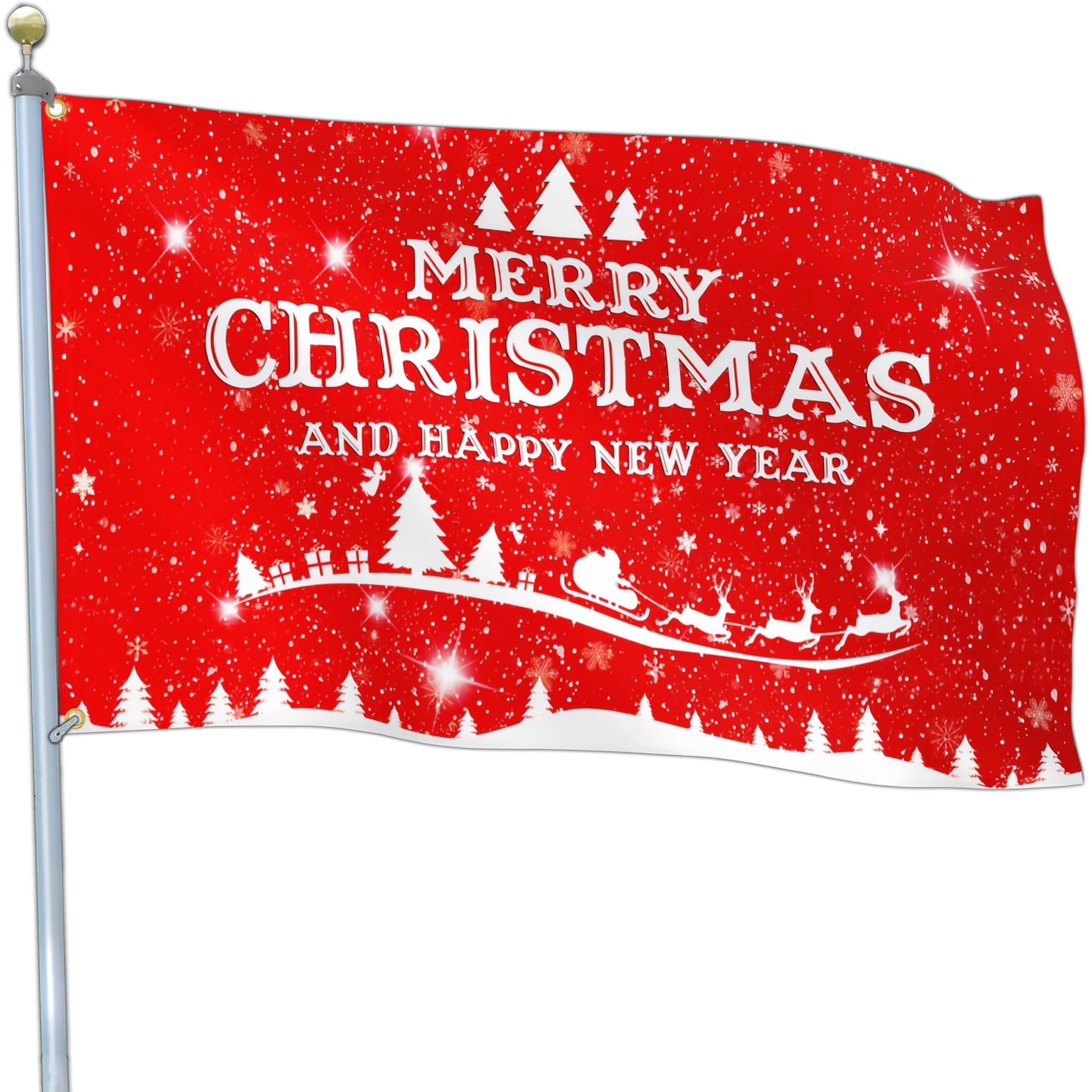 NASIAN Merry Christmas Flags 3x5 Outdoor Double Sided Happy New Year Flags Christmas Flags for Outside Xmas House Decorations Flags Banners Party Yard Garden Holiday Flag Gifts